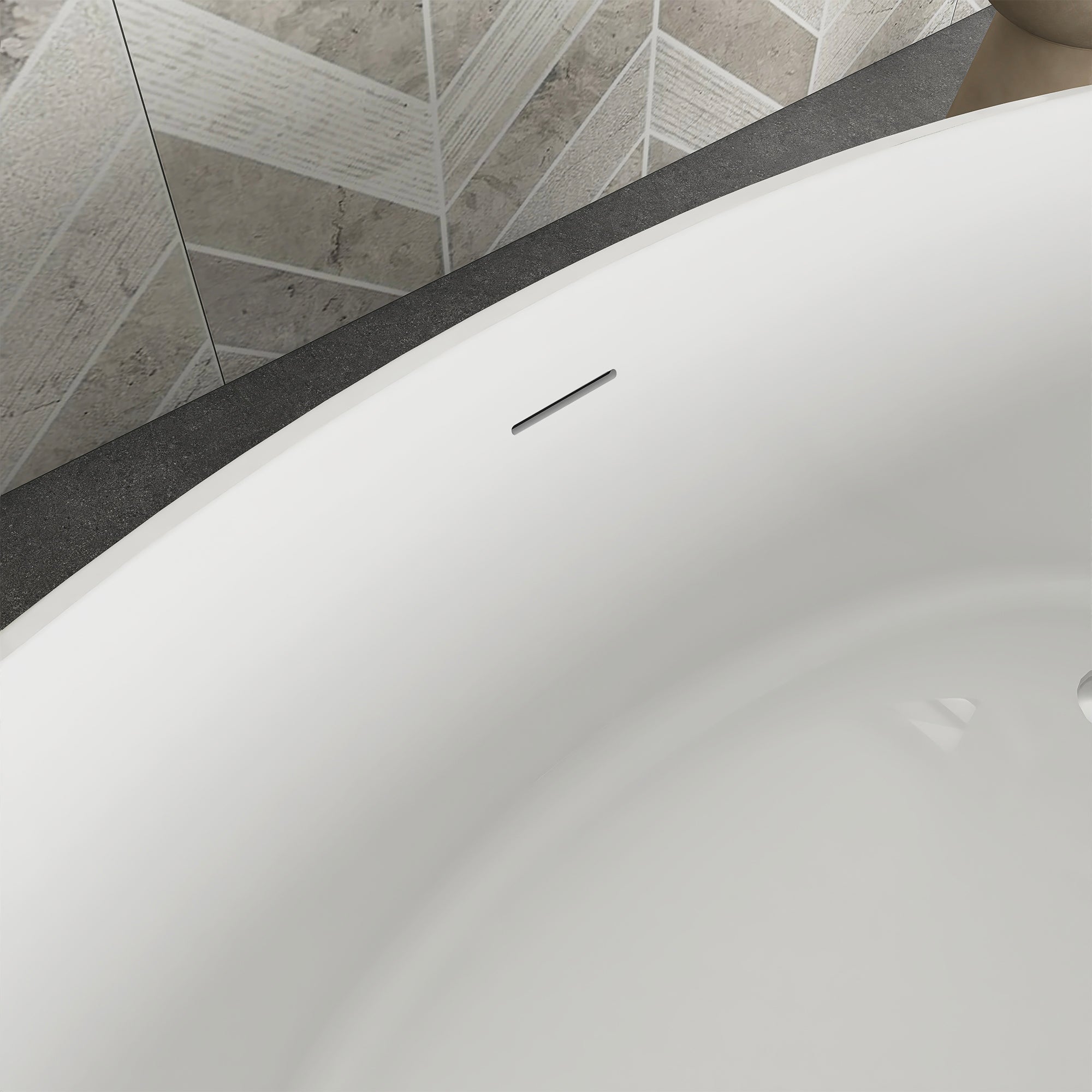 Soaking Bathtub with Reversible Drain in Glossy White