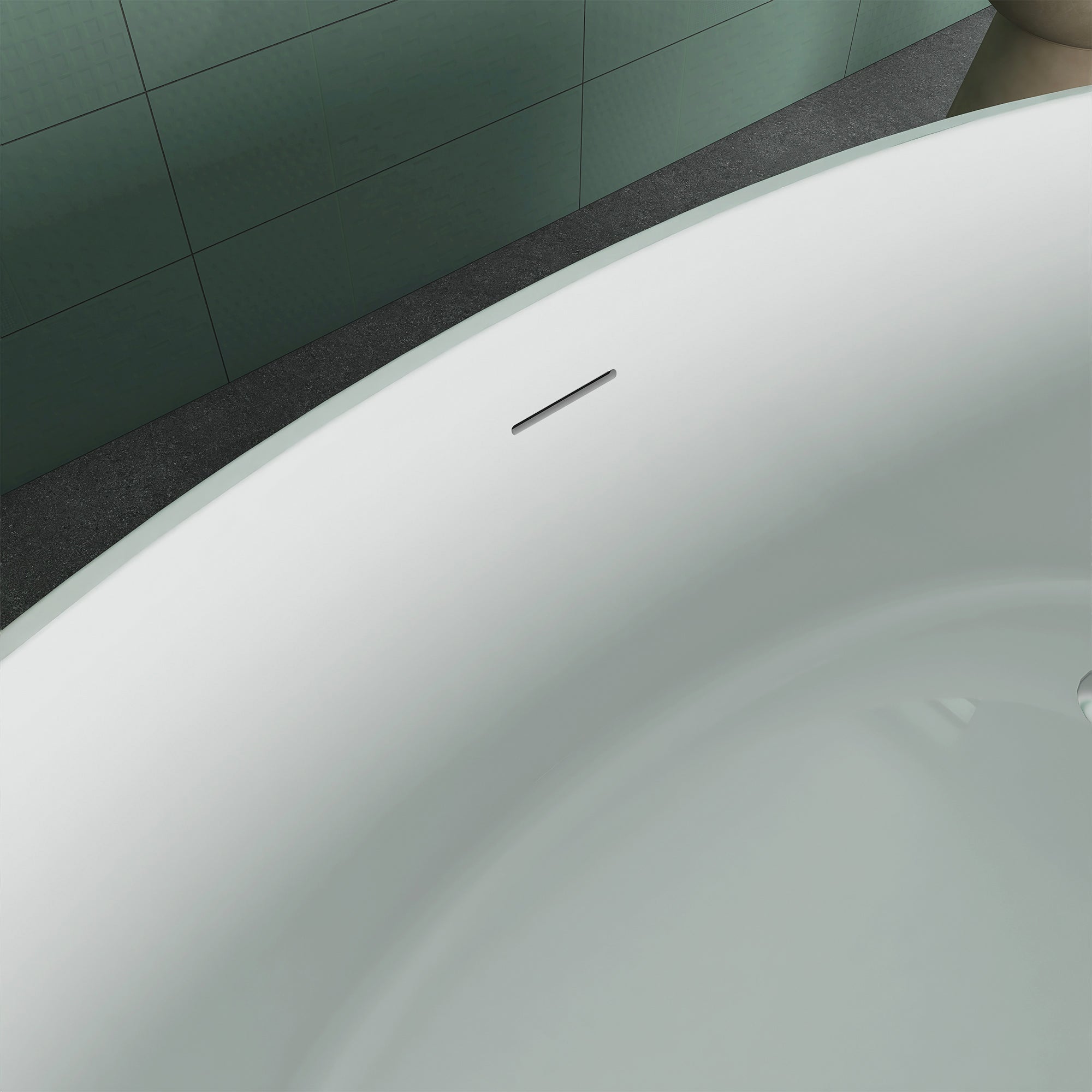 Soaking Bathtub with Reversible Drain in Glossy White
