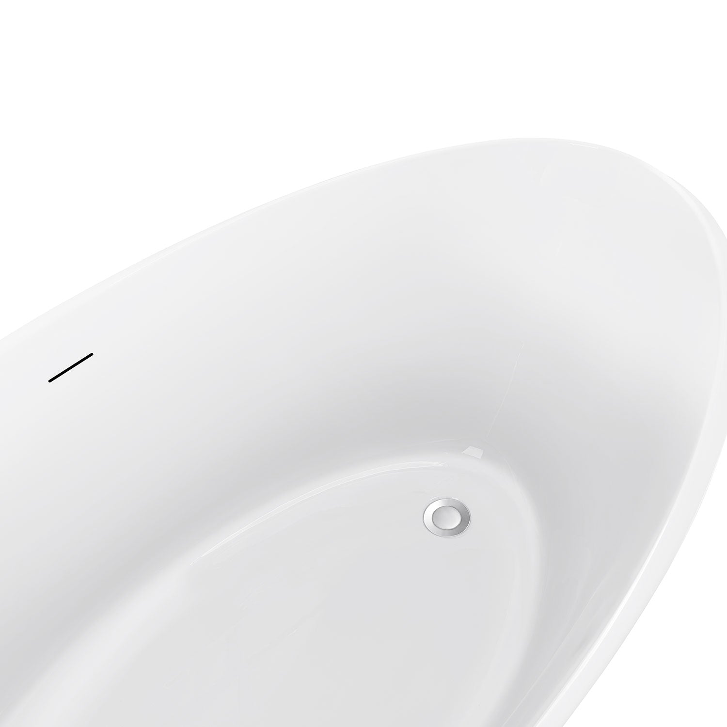 Soaking Bathtub with Reversible Drain in Glossy White