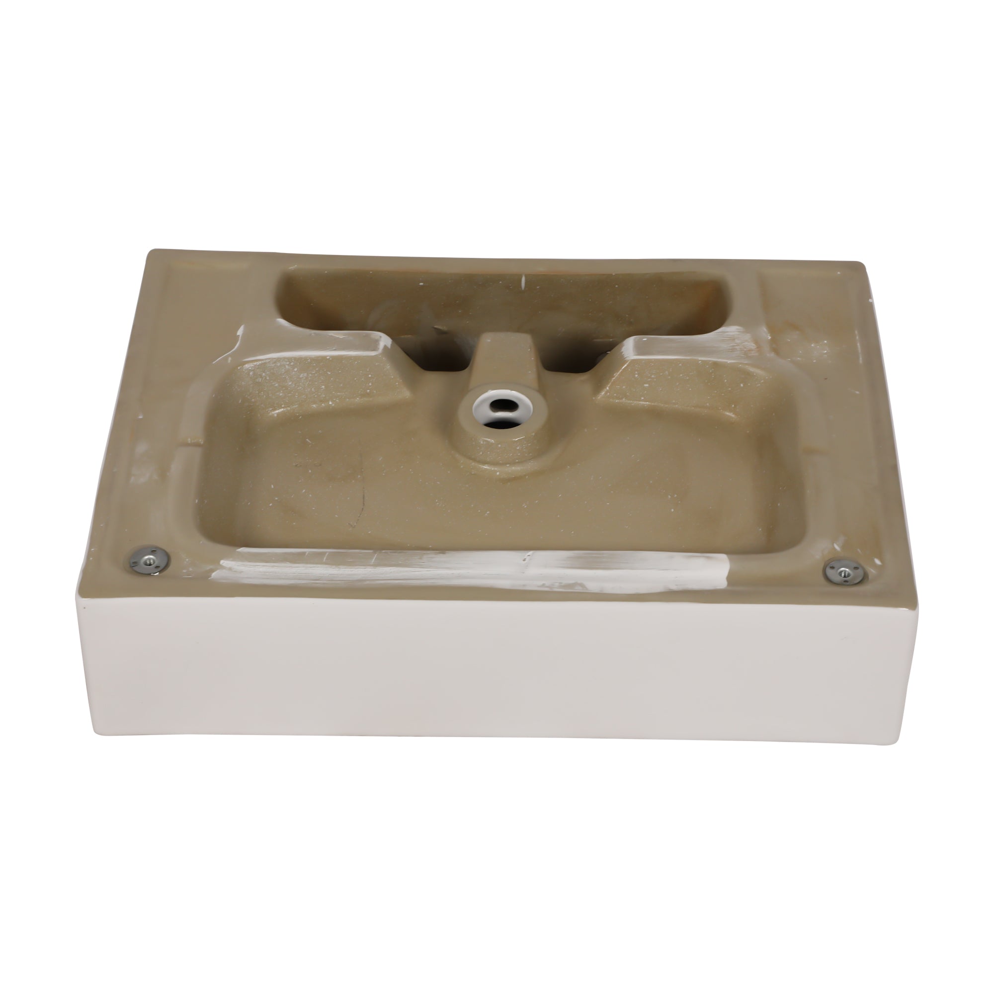 White Ceramic  Console Bathroom sink  with Overflow and Legs