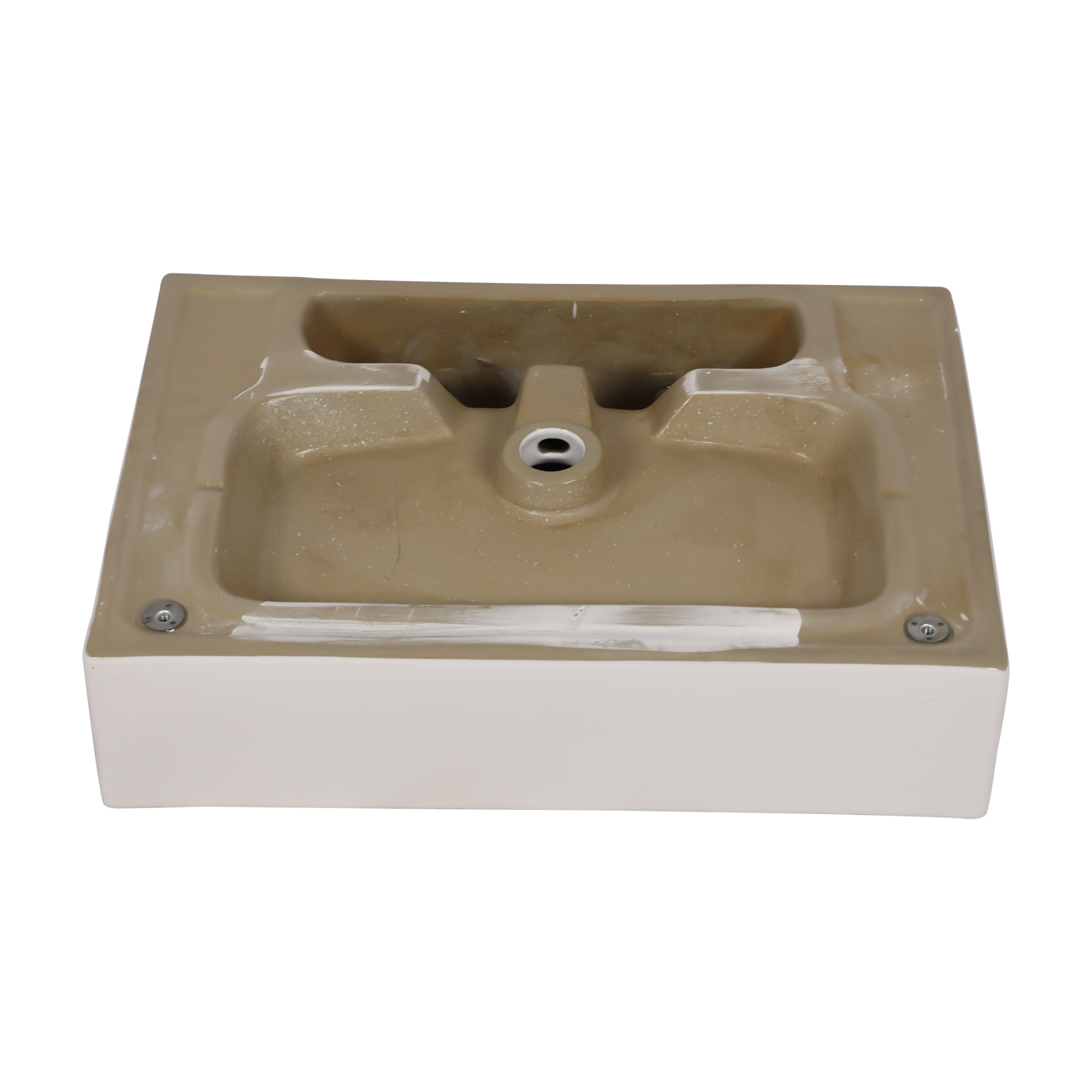 White Ceramic Console Bathroom sink  with Overflow and Legs