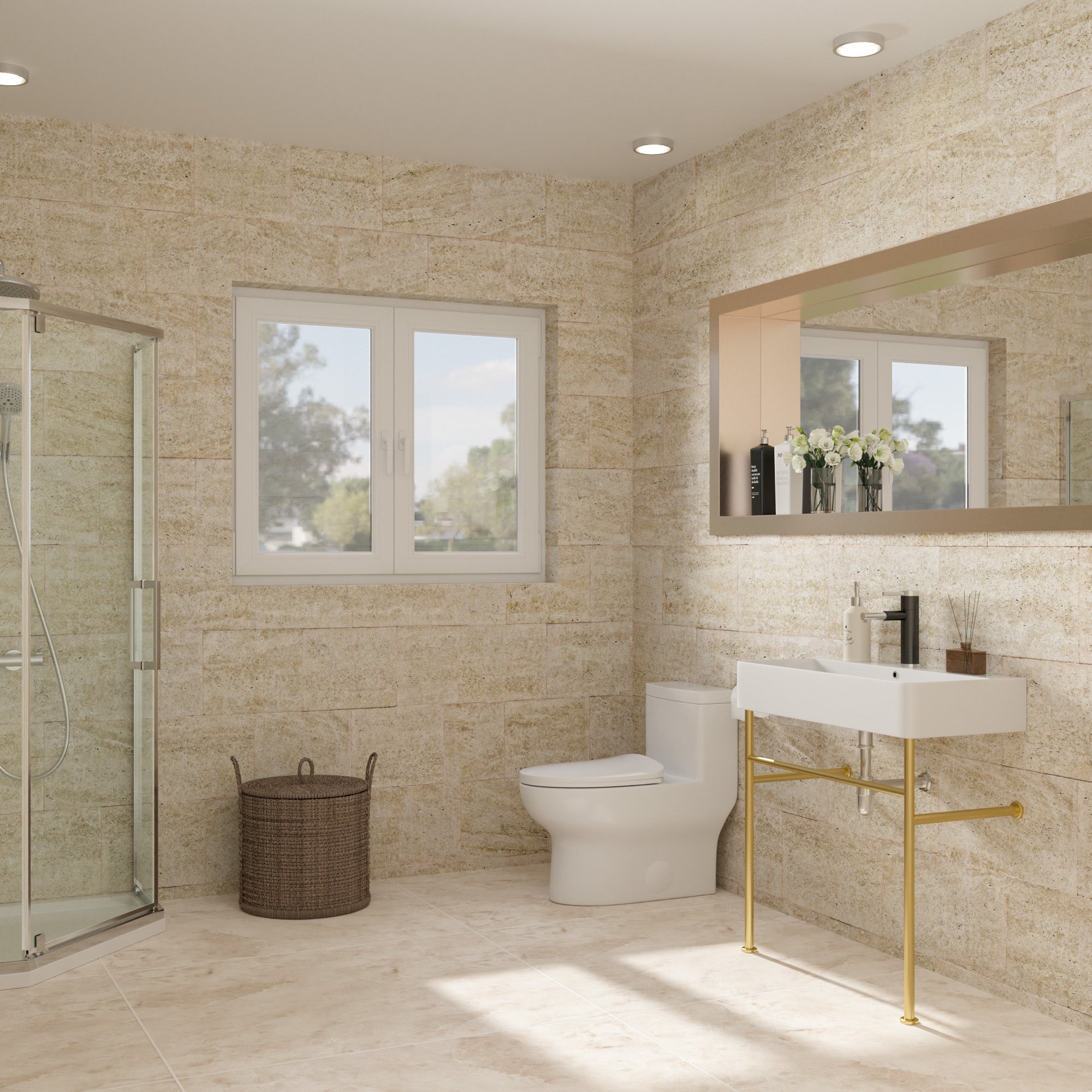 White Ceramic  Console Bathroom sink  with Overflow and Legs