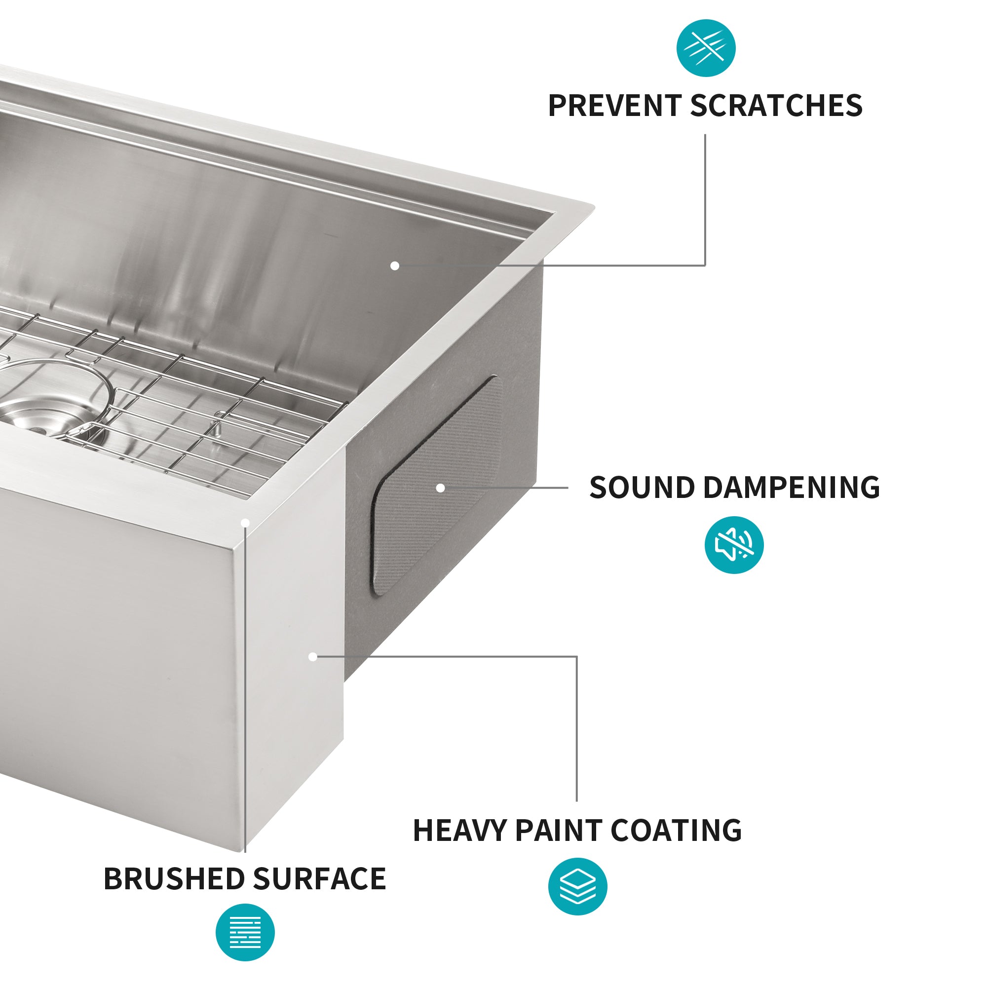 30"/33"/36" Stainless Steel Farmhouse Apron Kitchen Sink with Accessories