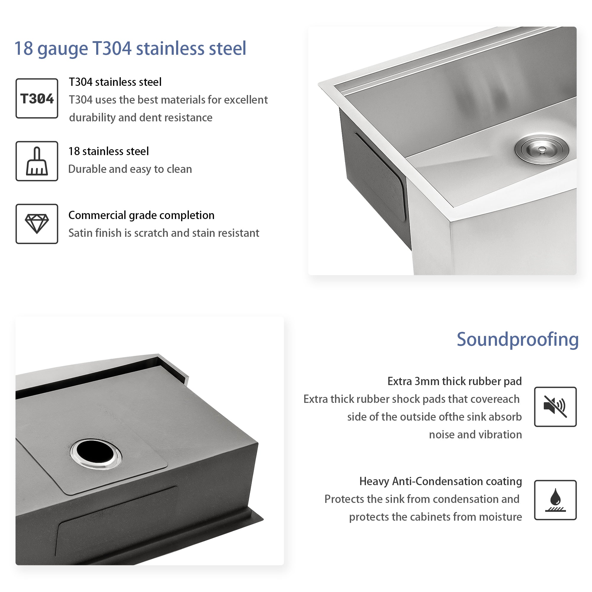 30"/33"/36" Brushed Nickel Stainless Steel  Single Bowl  Farmhouse Apron Kitchen Sink  with Accessories