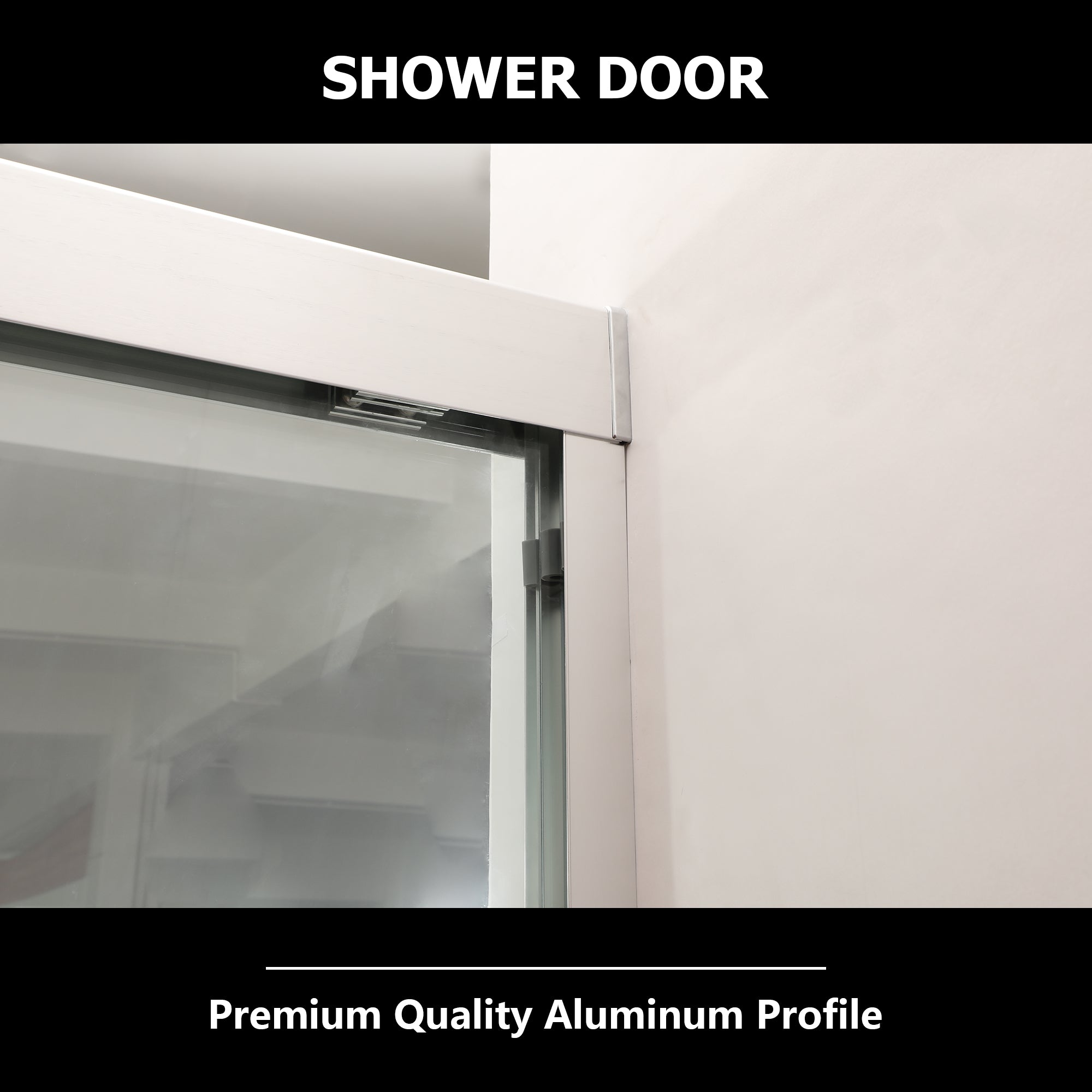 48"  x 76" Semi-Frameless Double Sliding Shower Door in Chrome