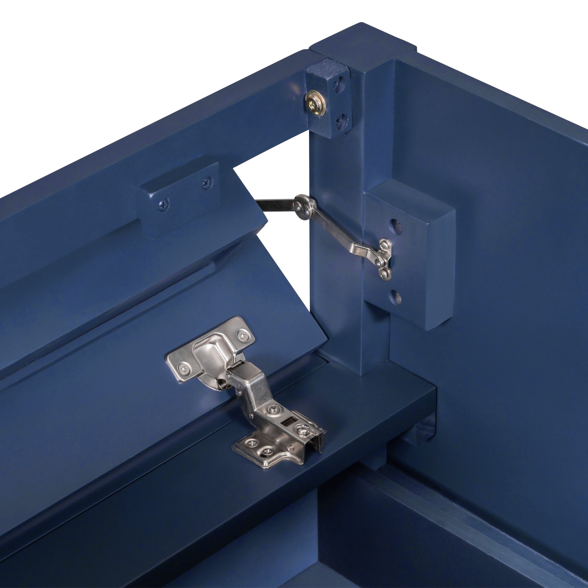 24'' Freestanding Bathroom Vanity Set in Blue with Integrated Resin Sink and Open Shelf