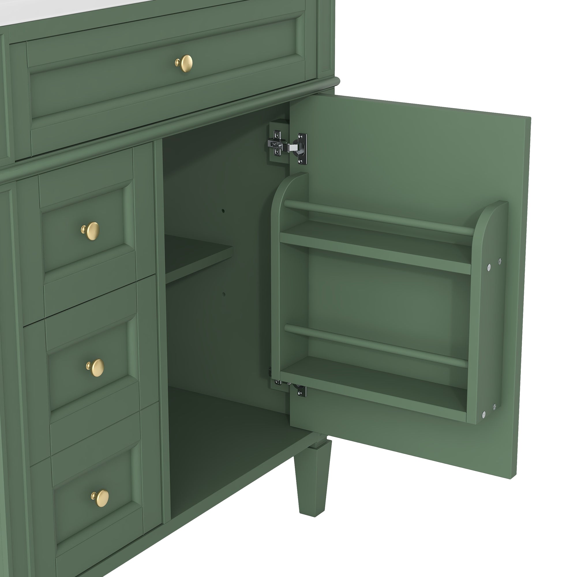30/36 inches Freestanding Bathroom Vanity Set with Integrated Resin Sink and Drawers