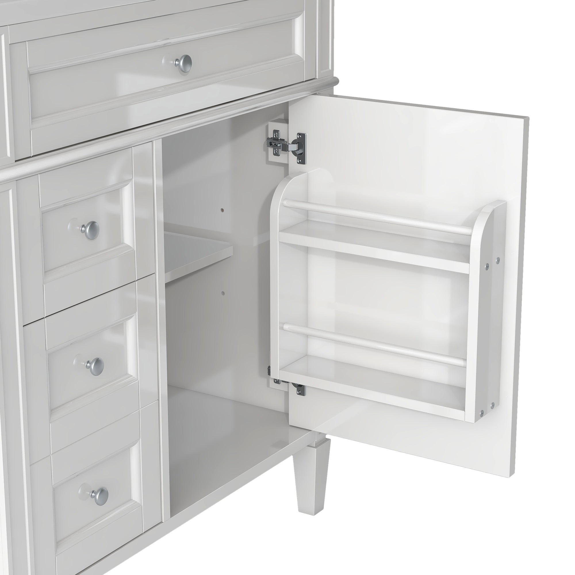 30/36 inches Freestanding Bathroom Vanity Set with Integrated Resin Sink and Drawers