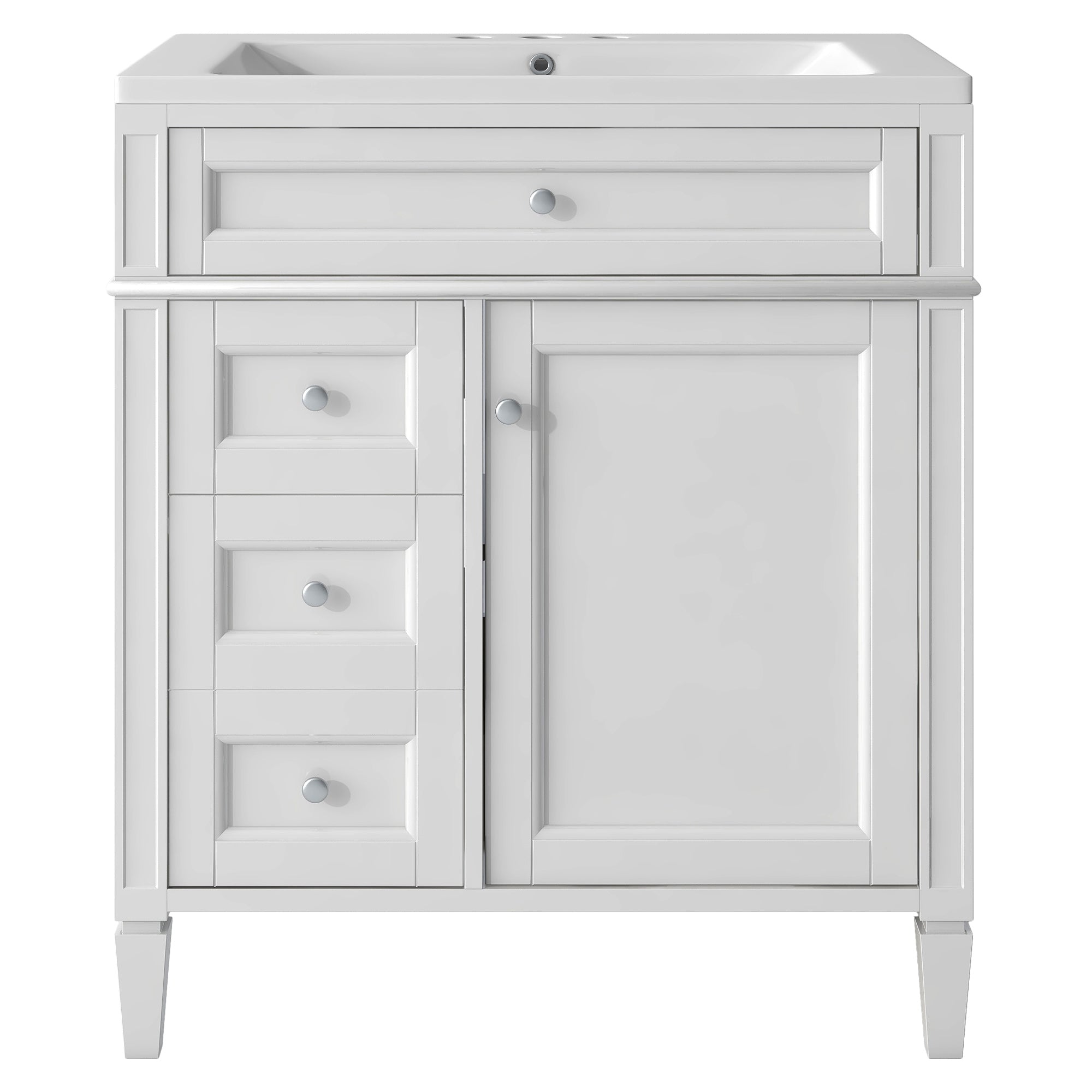 30/36 inches Freestanding Bathroom Vanity Set with Integrated Resin Sink and Drawers