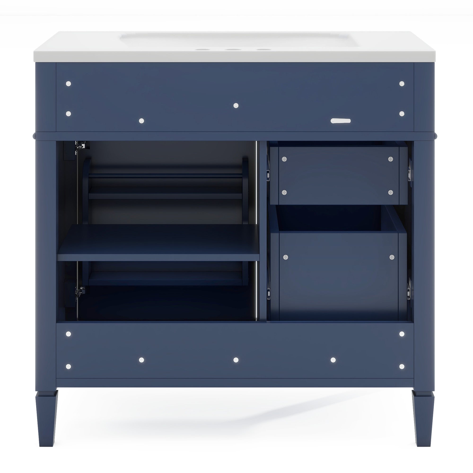 30/36 inches Freestanding Bathroom Vanity Set with Integrated Resin Sink and Drawers