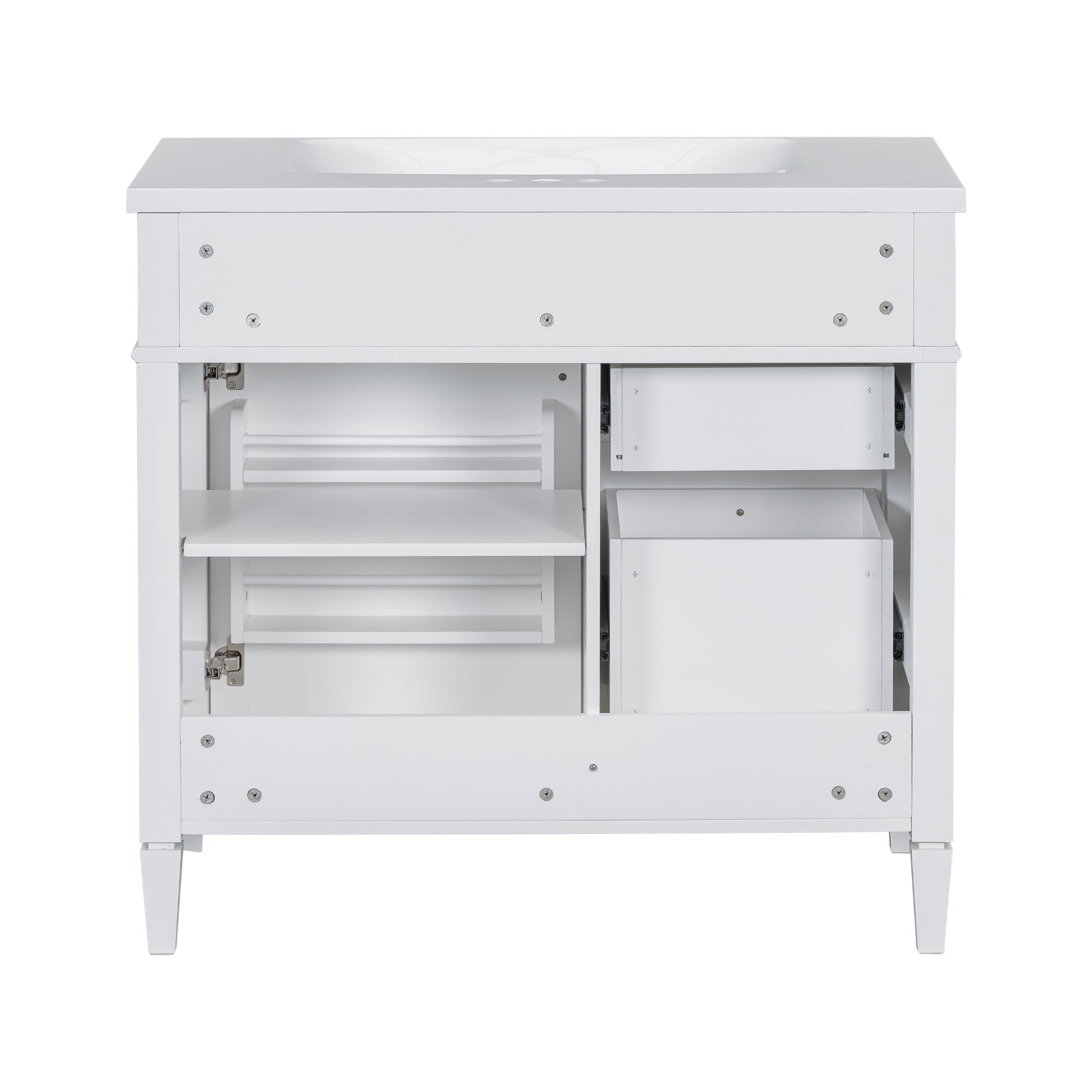 30/36 inches Freestanding Bathroom Vanity Set with Integrated Resin Sink and Drawers