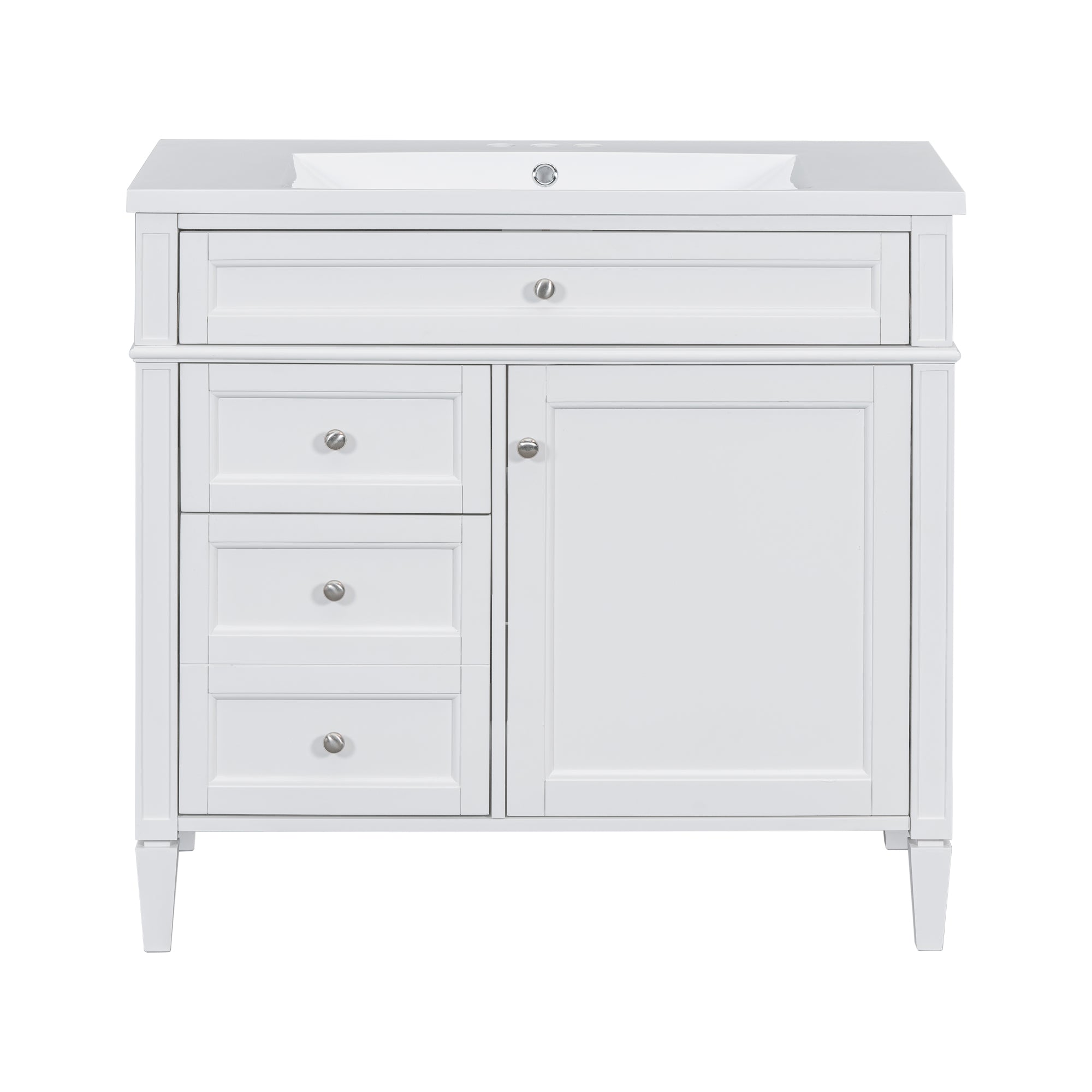 30/36 inches Freestanding Bathroom Vanity Set with Integrated Resin Sink and Drawers