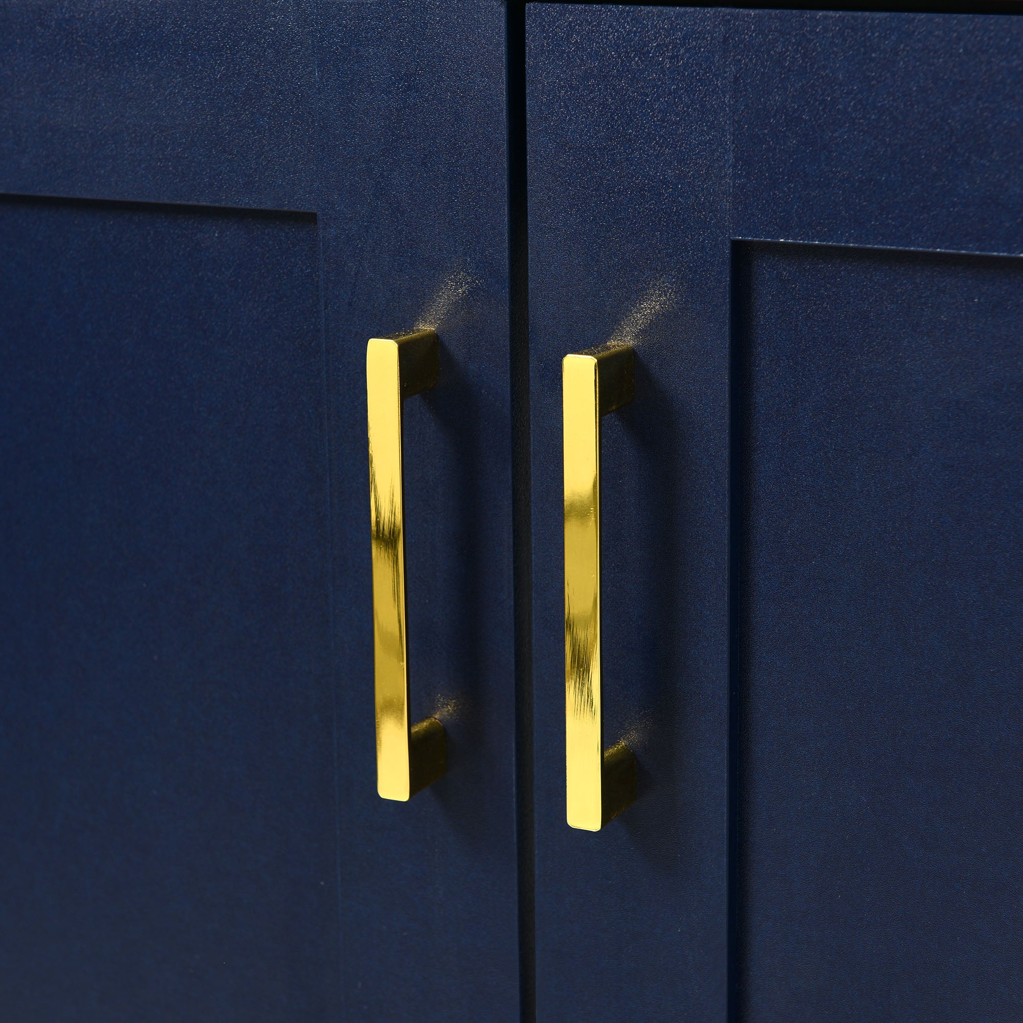 30 Inch MDF Freestanding Bathroom Vanity Set in Blue with Integrated Resin Sink