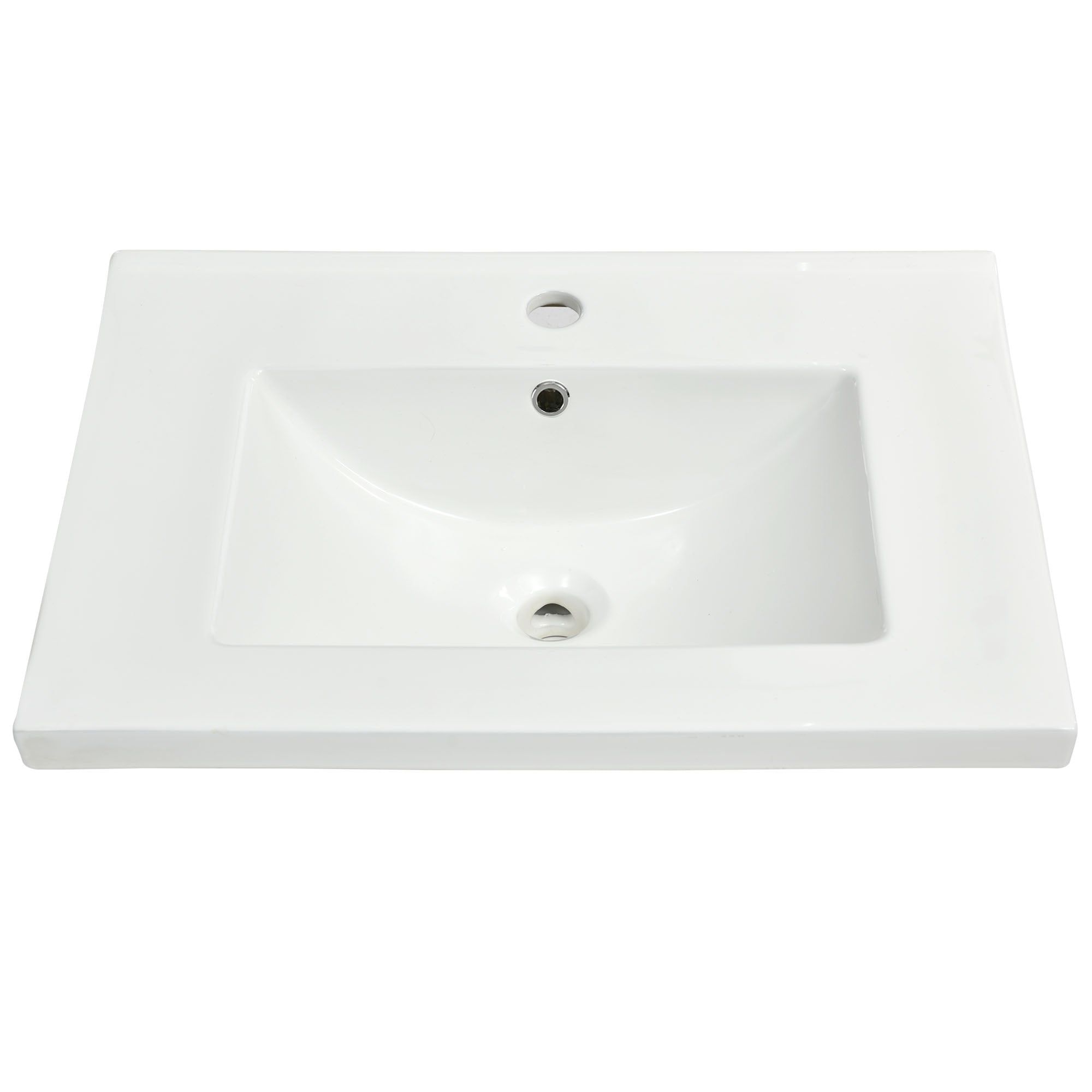 24 Inch MDF Freestanding Bathroom Vanity Set with Integrated Ceramic Sink