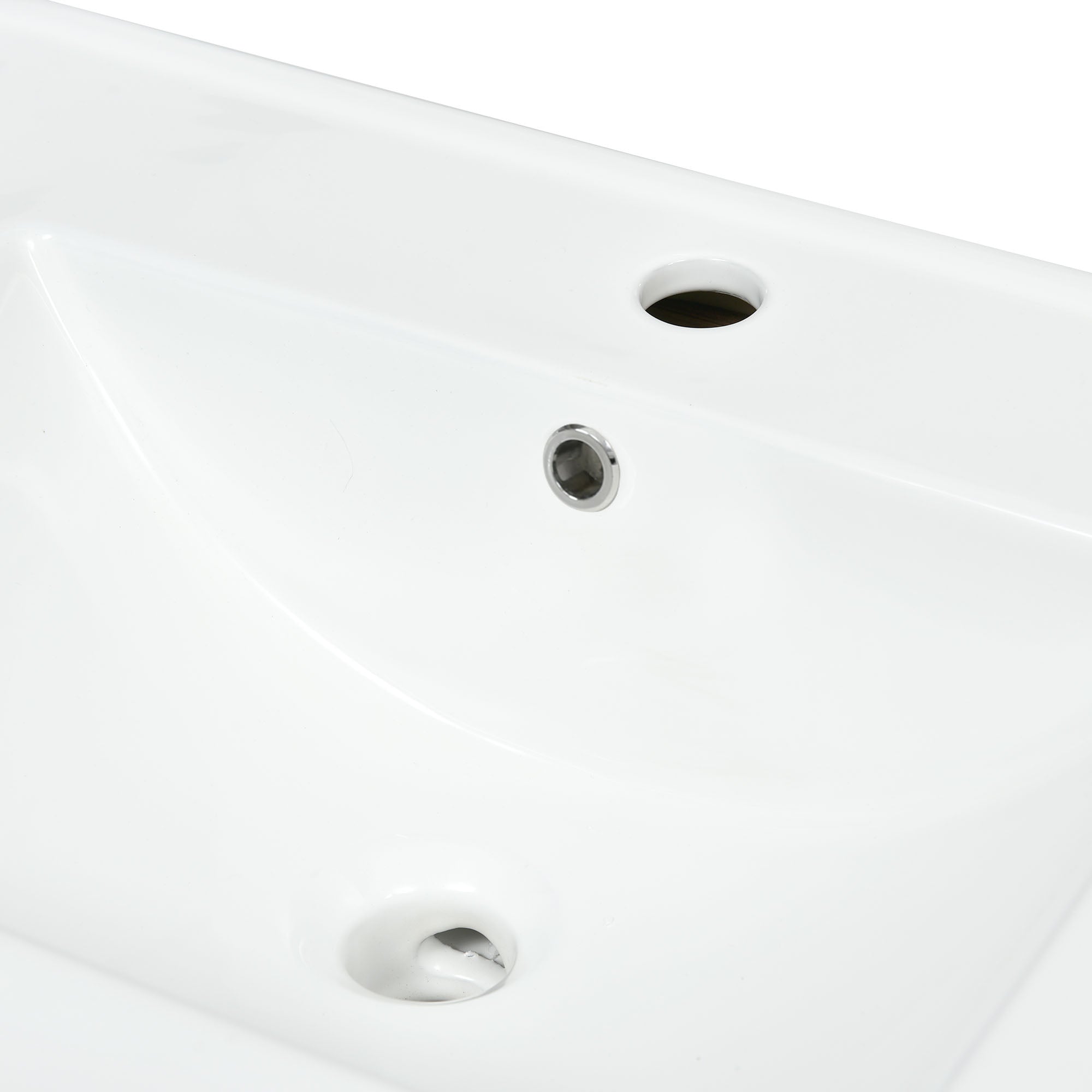 24 Inch MDF Freestanding Bathroom Vanity Set with Integrated Ceramic Sink