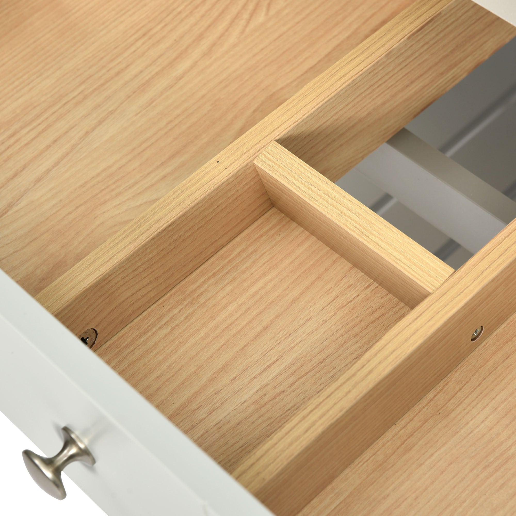 30 Inch MDF Freestanding Bathroom Vanity Set with Integrated Ceramic Sink and Open Shelves