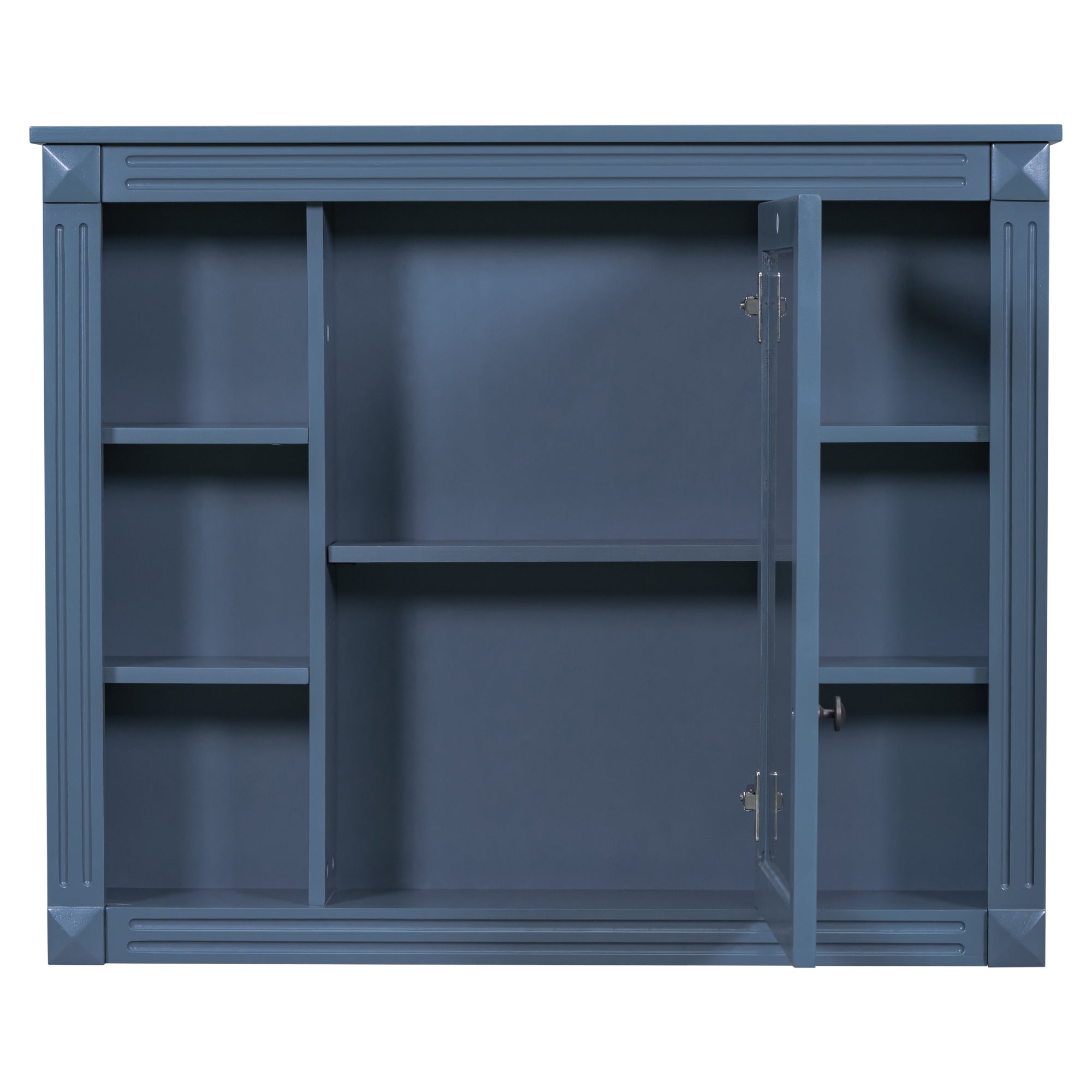 35"   Manufactured Wood Surface Mount Medicine Cabinet with Mirror and Open Shelves