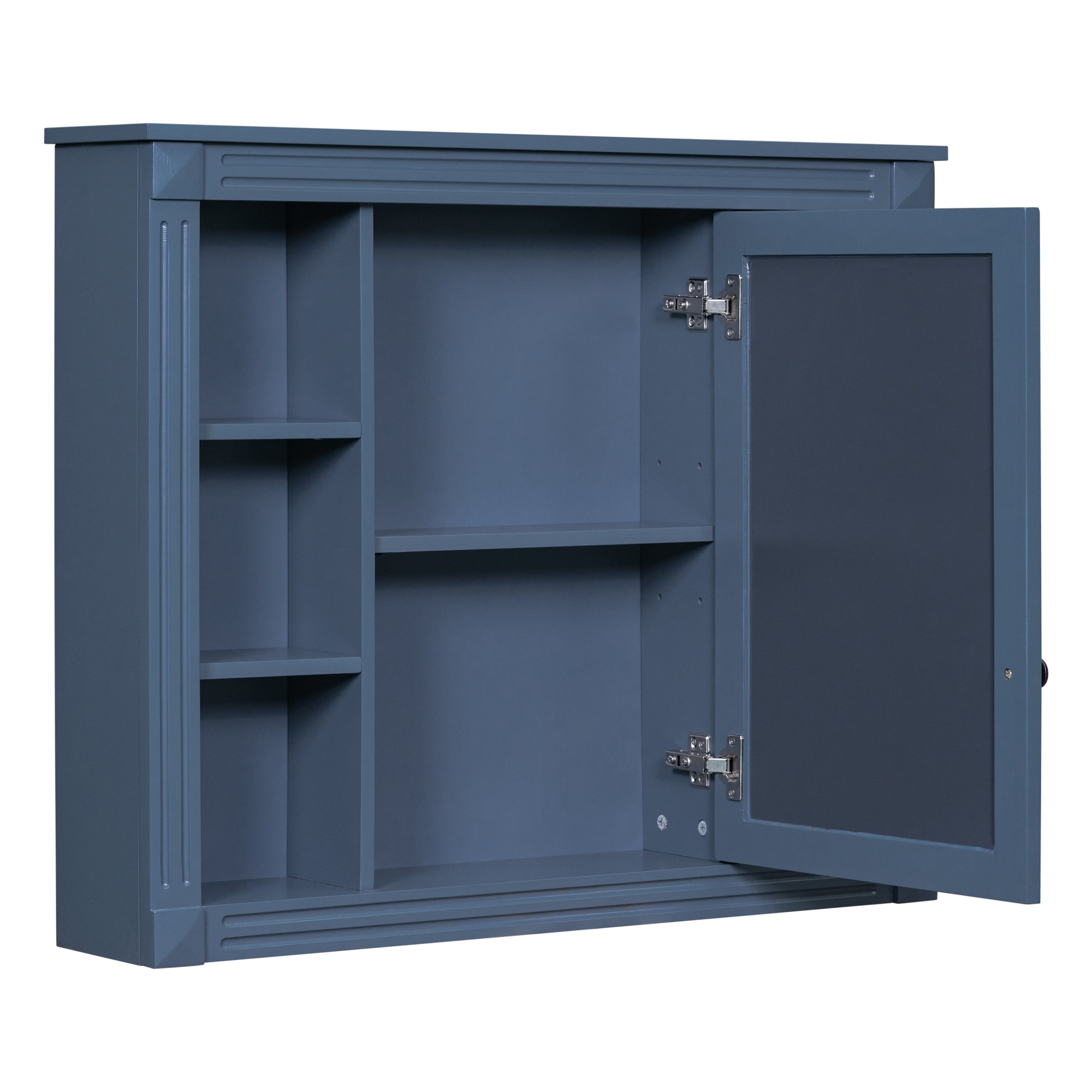 35"   Manufactured Wood Surface Mount Medicine Cabinet with Mirror and Open Shelves