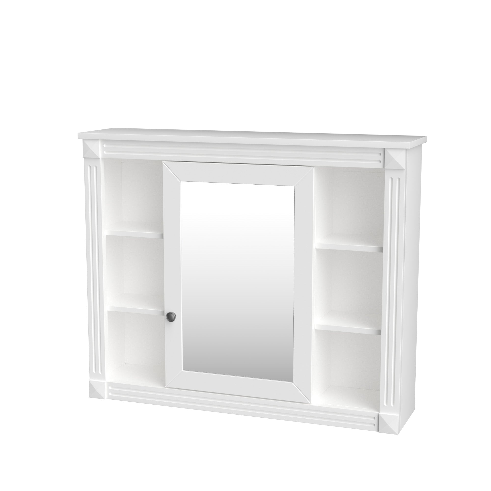 35"   Manufactured Wood Surface Mount Medicine Cabinet with Mirror and Open Shelves
