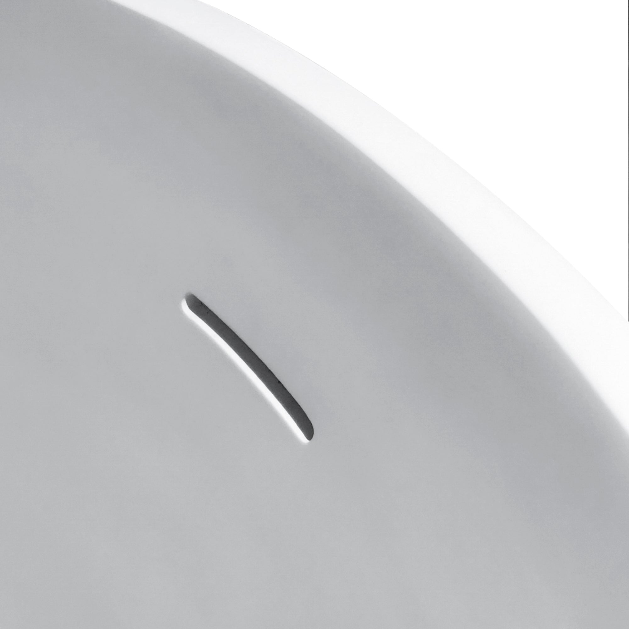 59 in. Solid Surface Freestanding Soaking Bathtub in Matte White