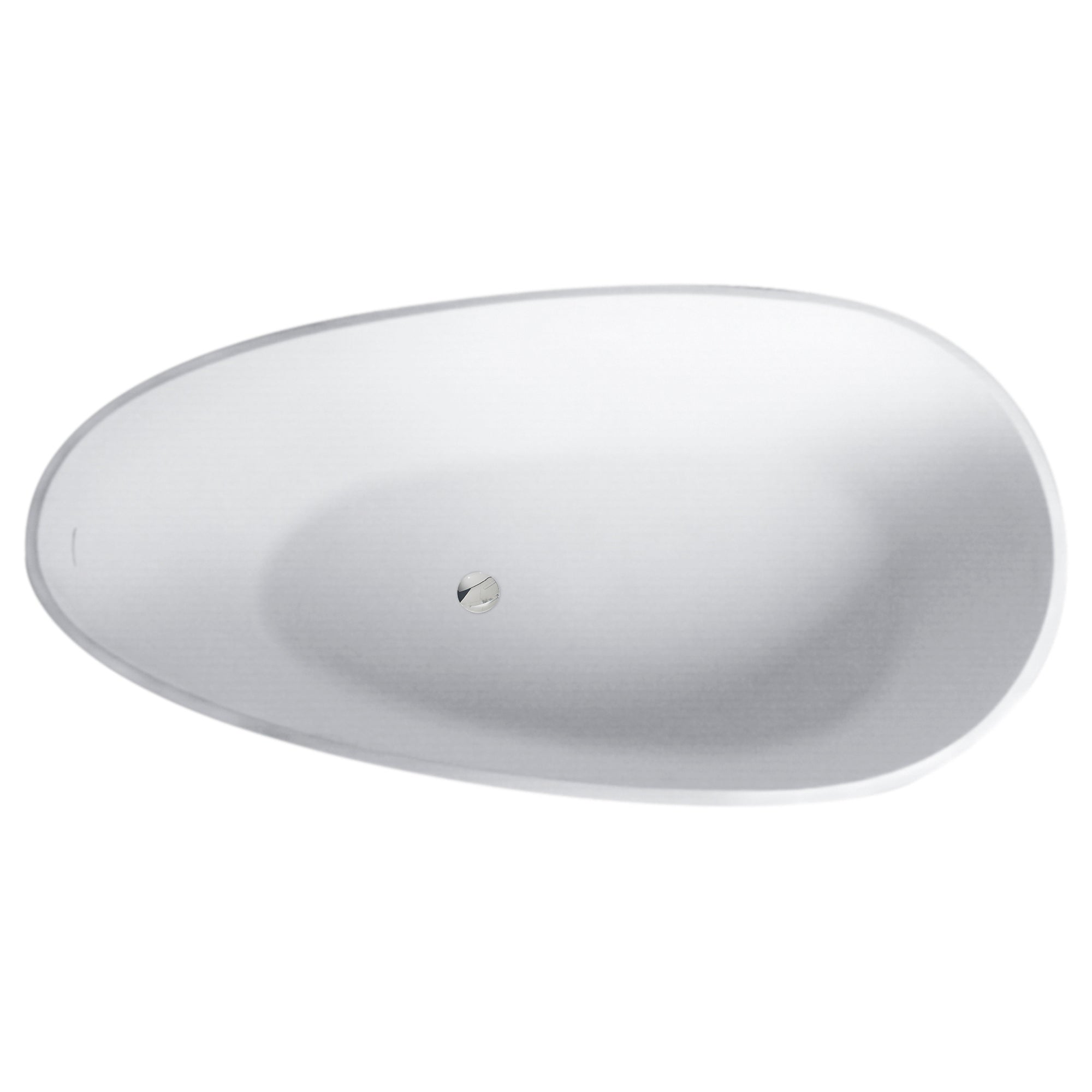 59 in. Solid Surface Freestanding Soaking Bathtub in Matte White