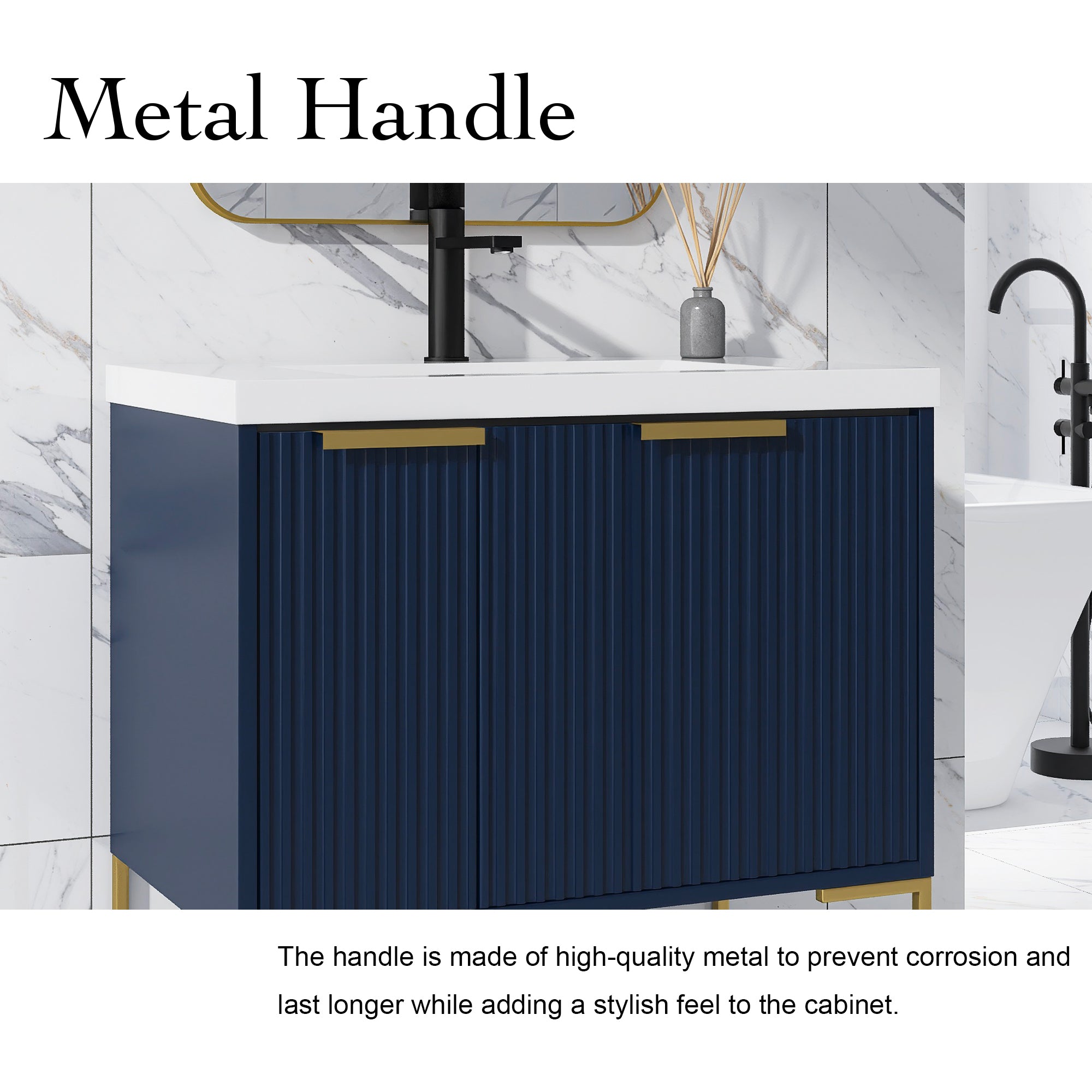 30 Inch Freestanding Bathroom Vanity With Resin Basin