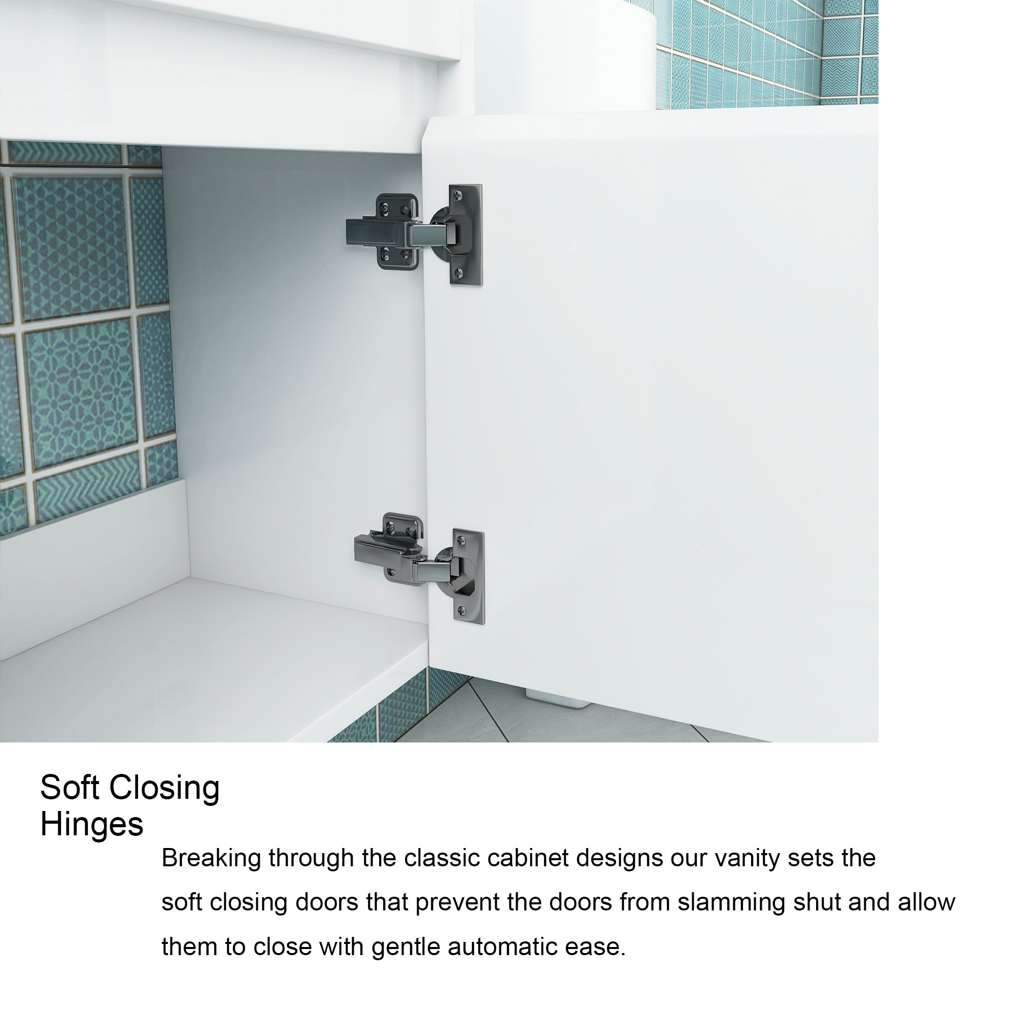 18'' Wall-Mounted Bathroom Vanity with White Resin Sink & Cabinet Door ceramic