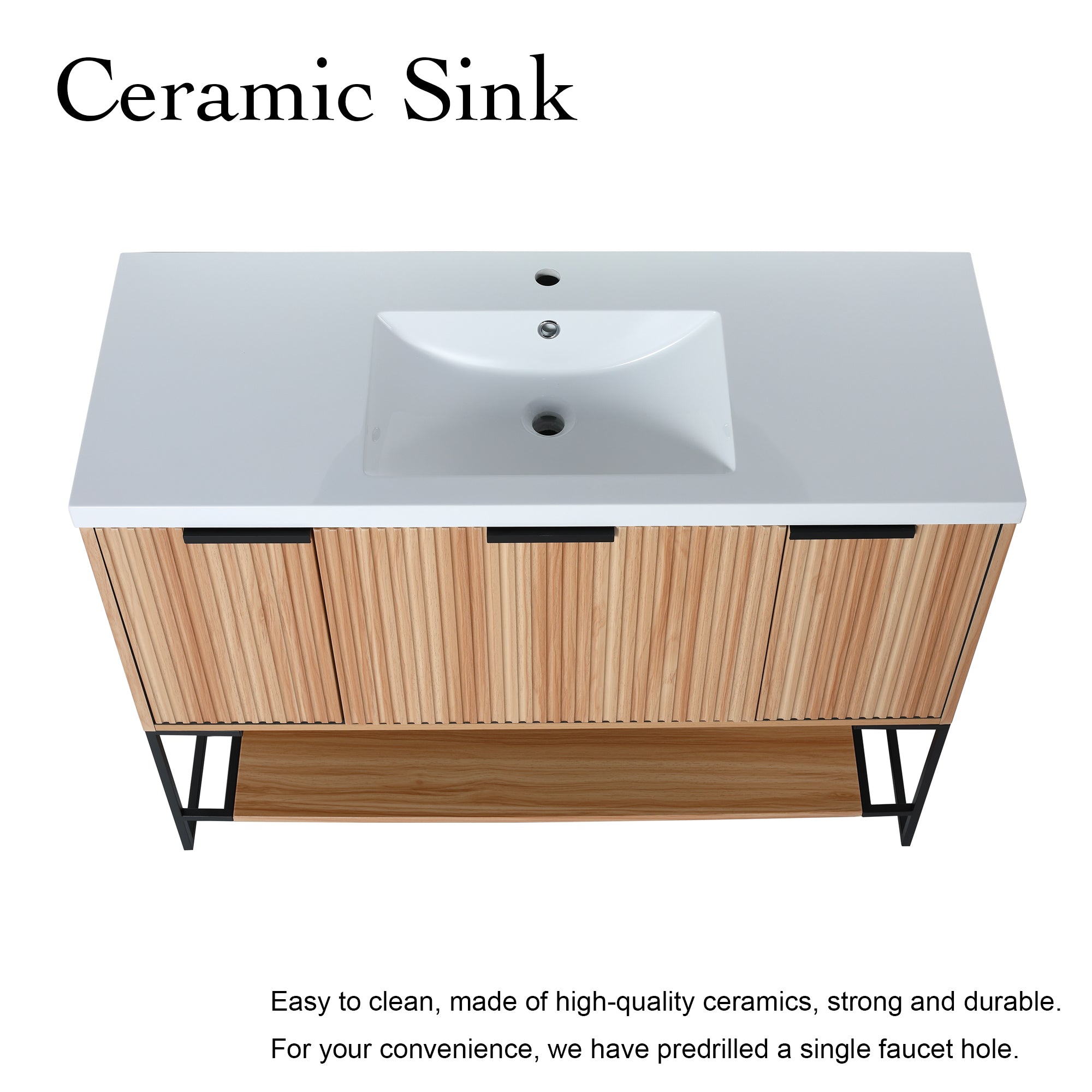 48 Inch Freestanding Bathroom Vanity With Resin Basin