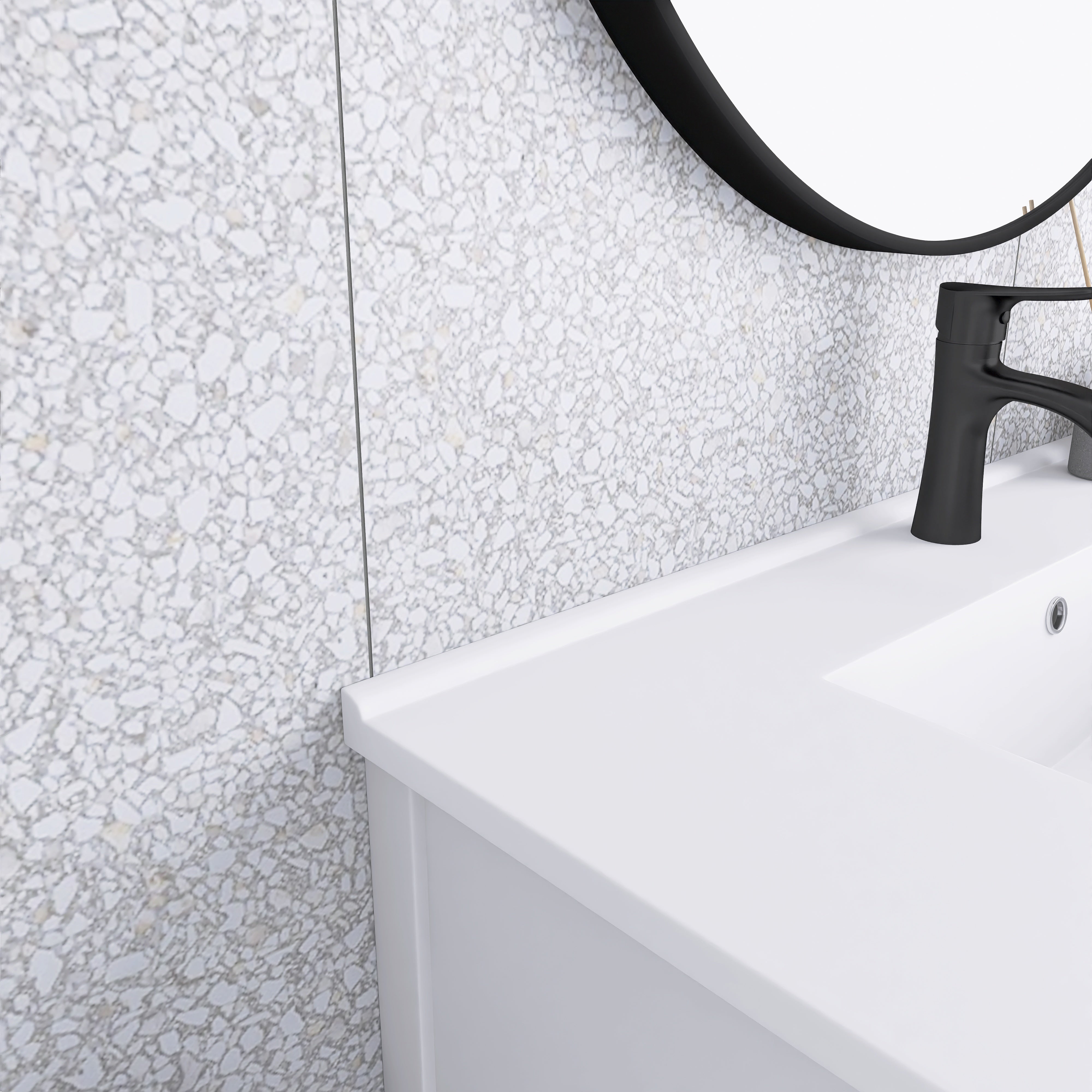 36 Inch Freestanding Bathroom Vanity Plywood With 2 Drawers with Shelves with Polymarble Sink
