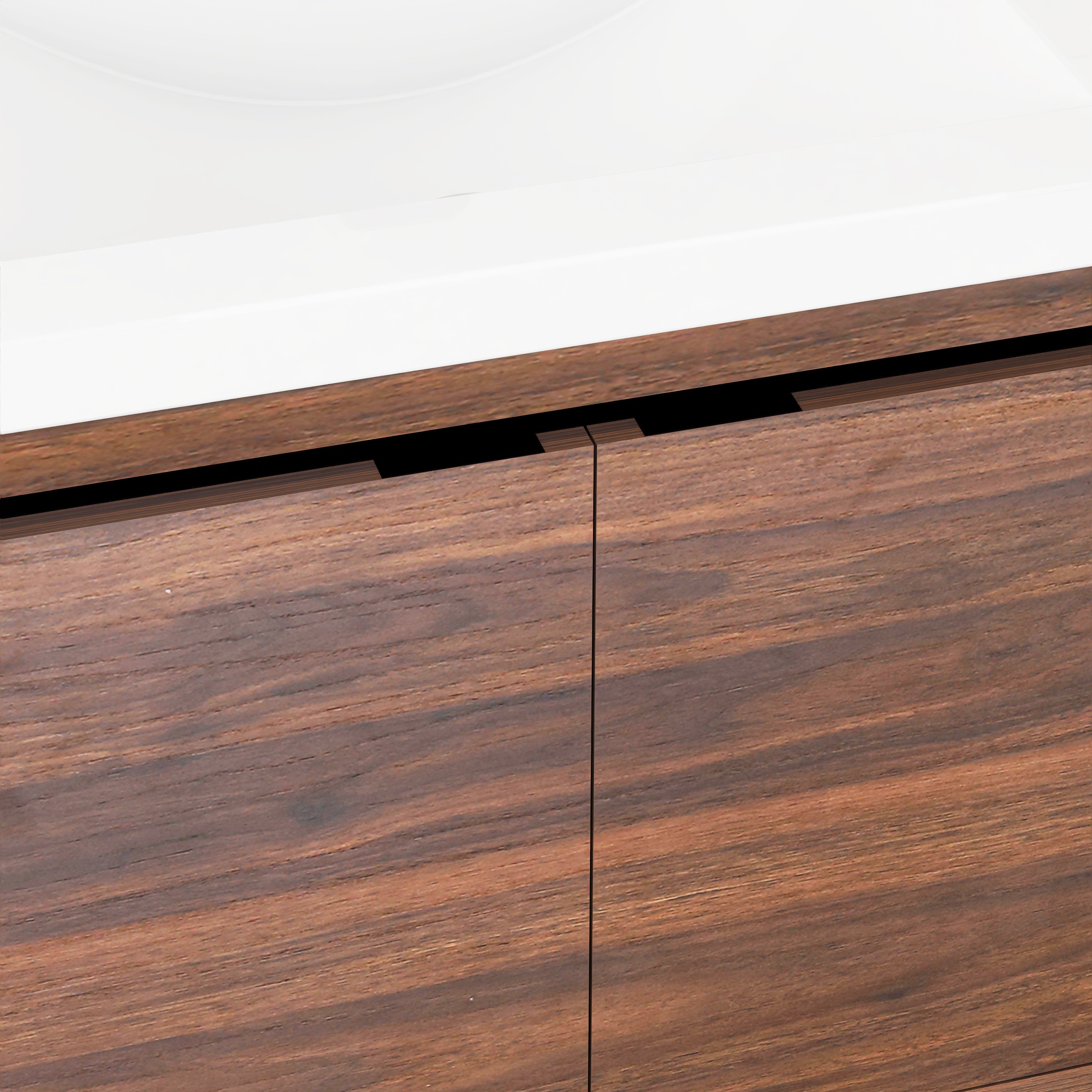24 Inch Floating For Small Bathroom with Soft Close Doors with Cultured Marble Basin