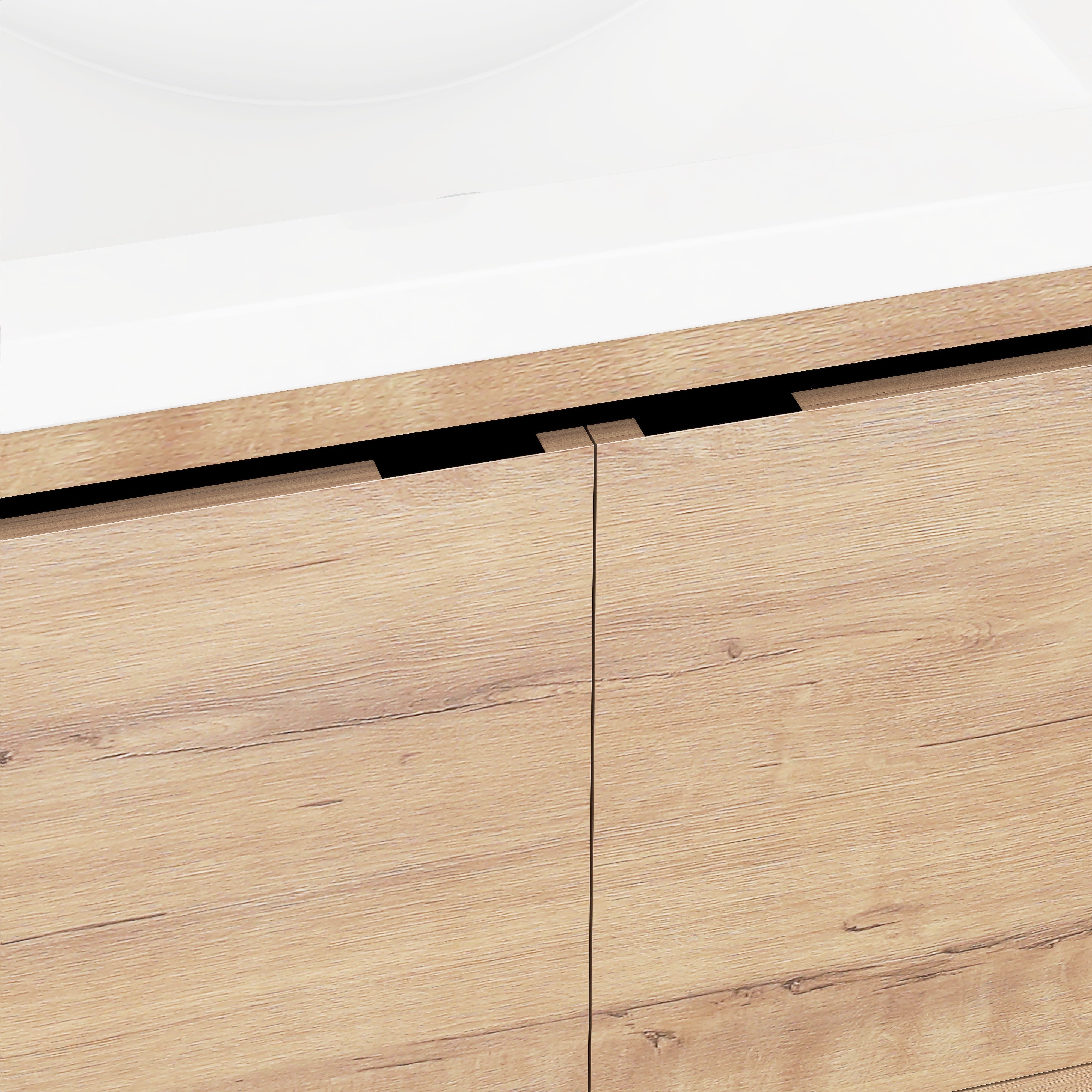 24 Inch Floating For Small Bathroom with Soft Close Doors with Cultured Marble Basin