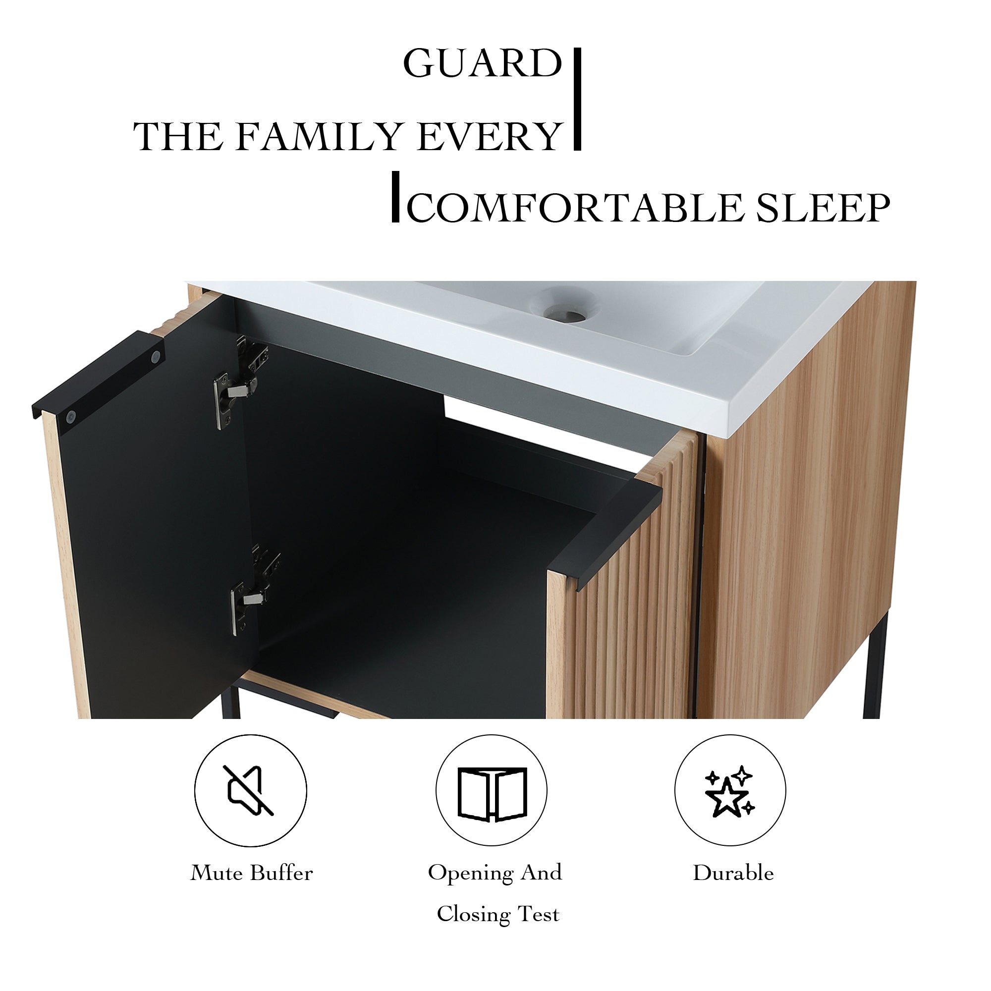 24 Inch Freestanding Bathroom Vanity With Resin Basin