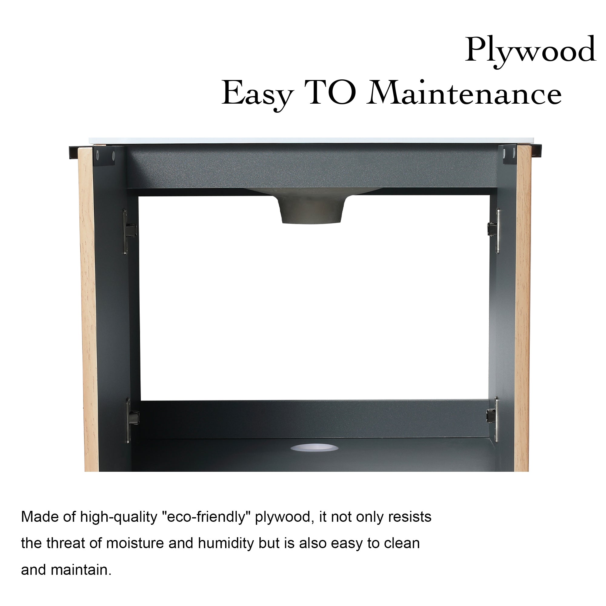 24 Inch Freestanding Bathroom Vanity With Resin Basin