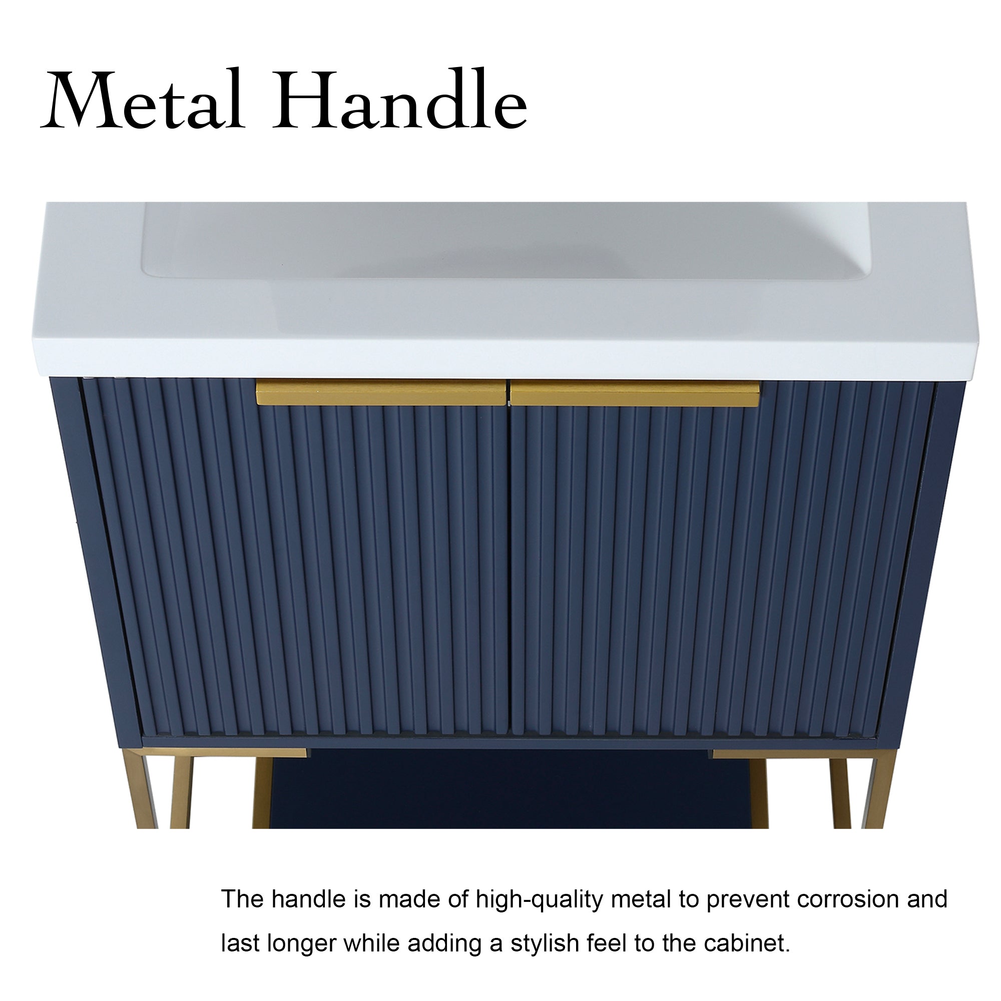 24 Inch Freestanding Bathroom Vanity With Resin Basin