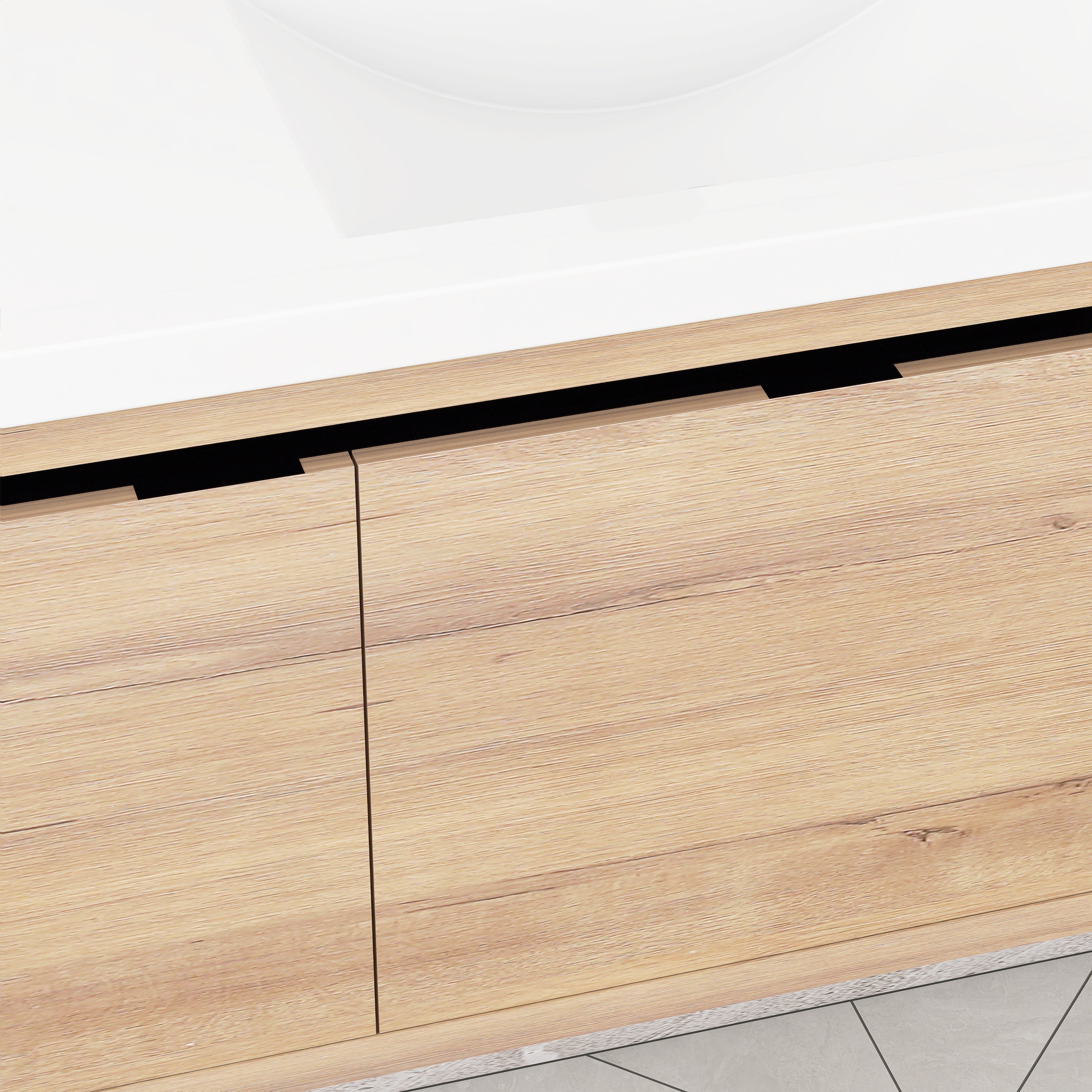 48 Inch Bathroom Cabinet With Sink with Soft Close Doors and Drawer with Cultured Marble Basin