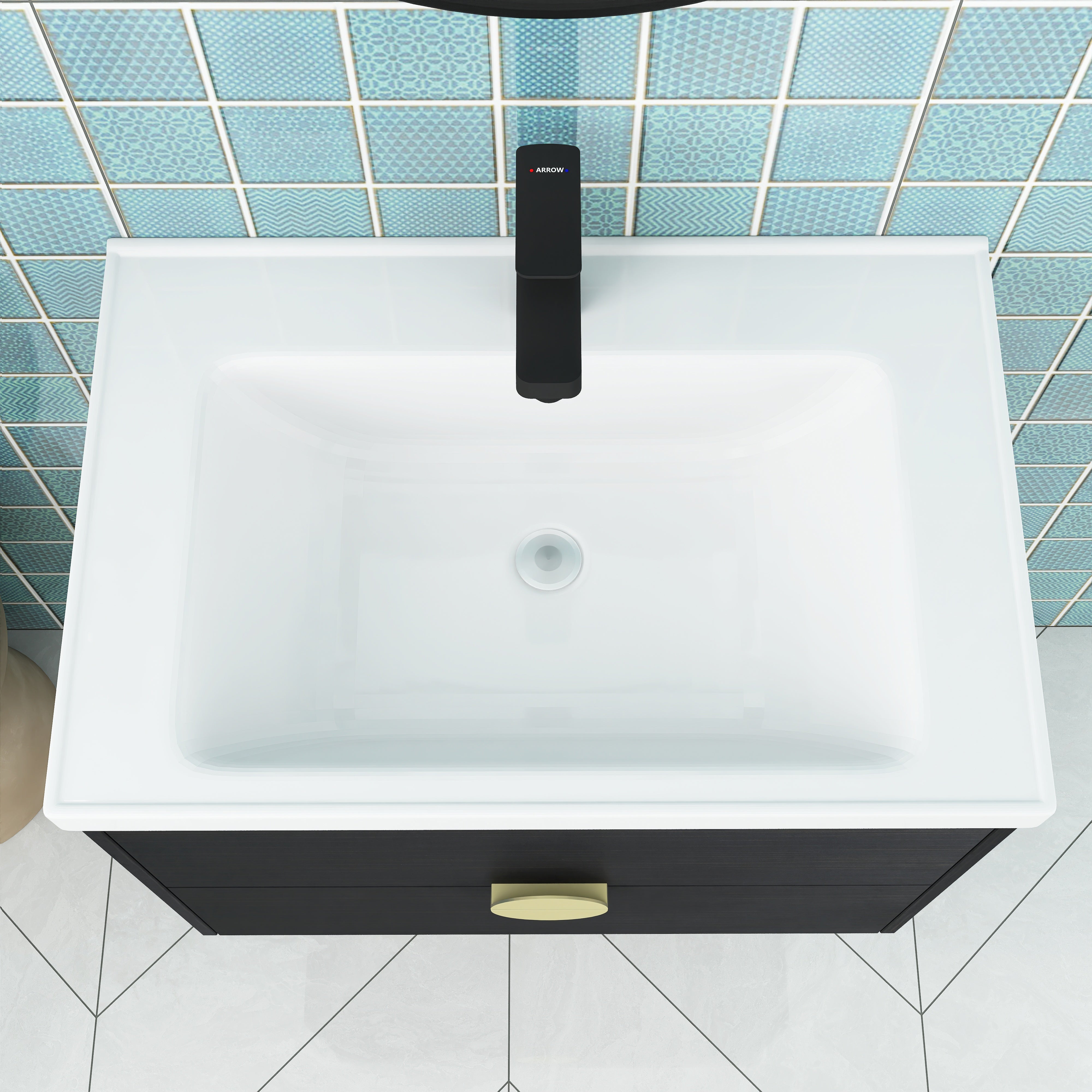 24 Inch Wall-Mounted Bathroom Vanity With Sink, For Small Bathroom