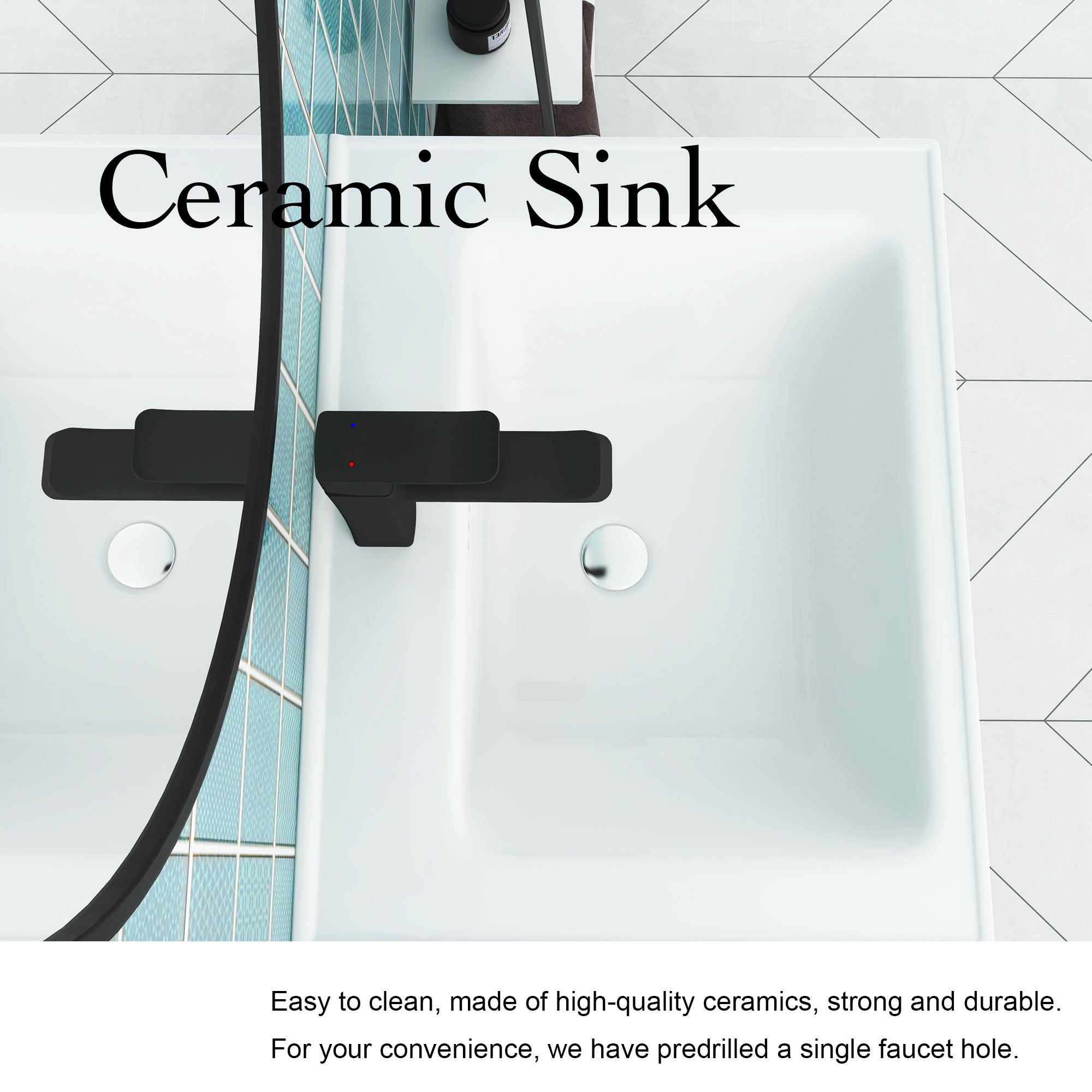 24 Inch Wall-Mounted Bathroom Vanity With Sink, For Small Bathroom