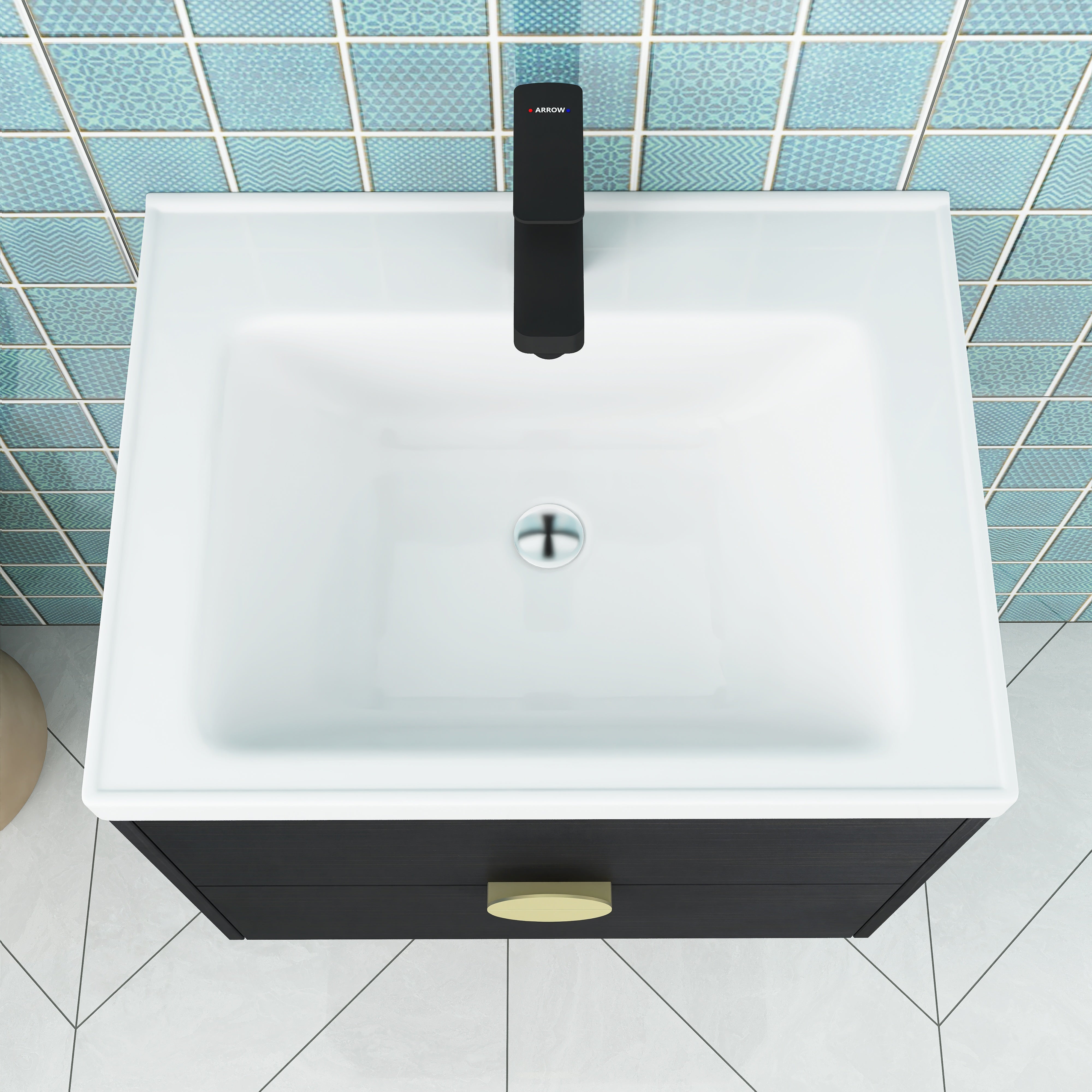 28 Inch Wall-Mounted Bathroom Vanity With Sink, For Small Bathroom