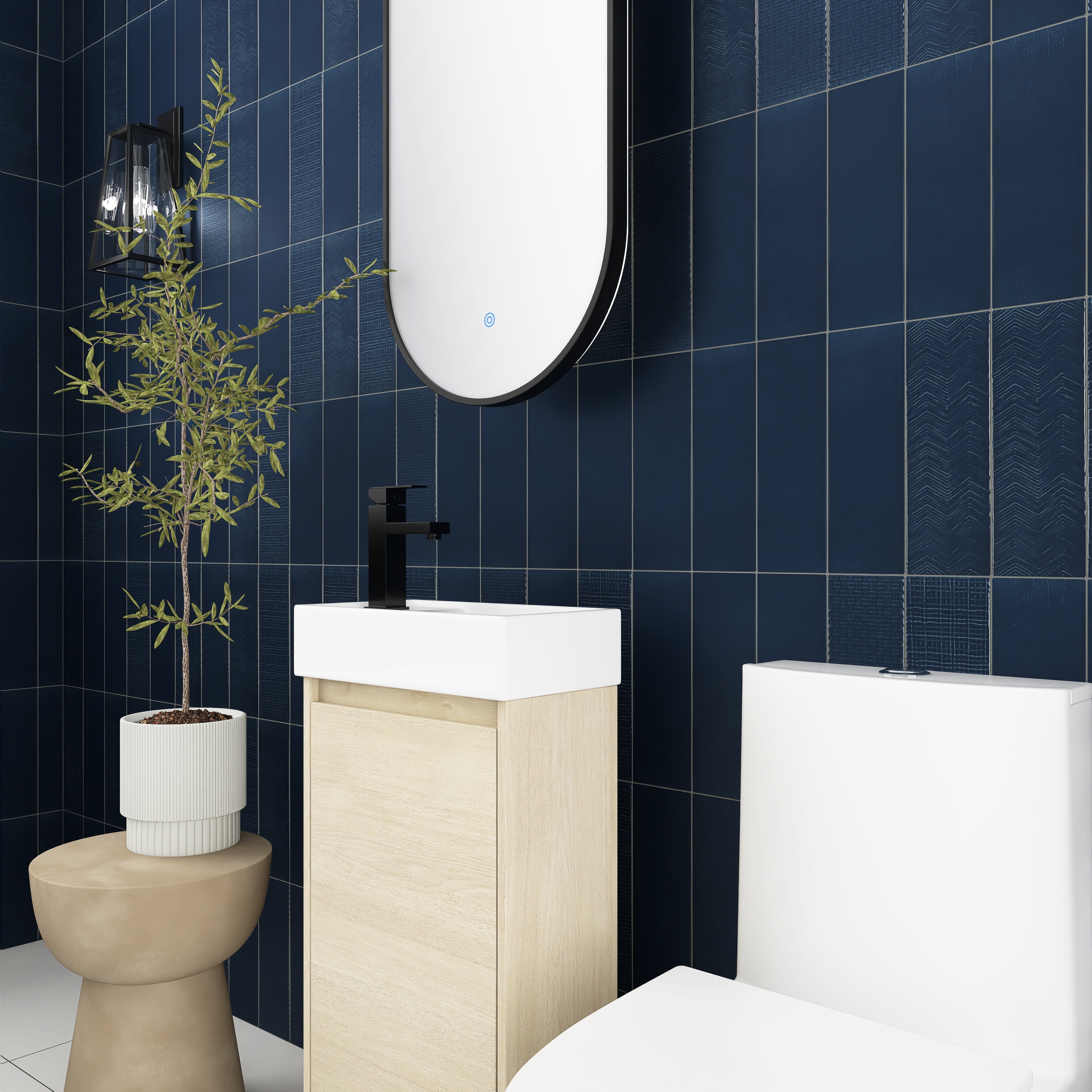 16 Inch Freestanding Bathroom Vanity with Ceramic Sink and Soft Closing Doors