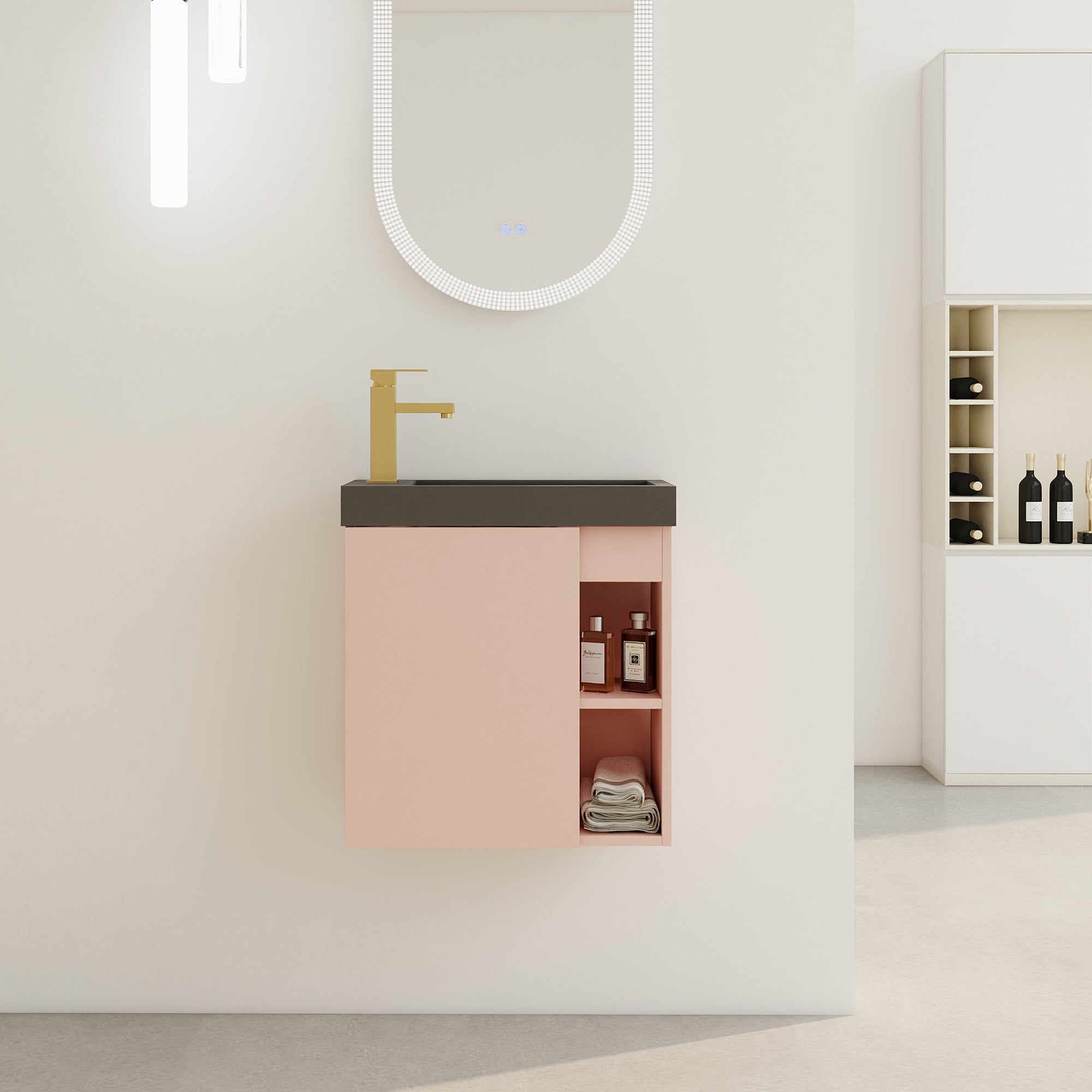 20'' Floating Wall-Mounted Bathroom Vanity with Resin Sink & Soft-Close Cabinet Door
