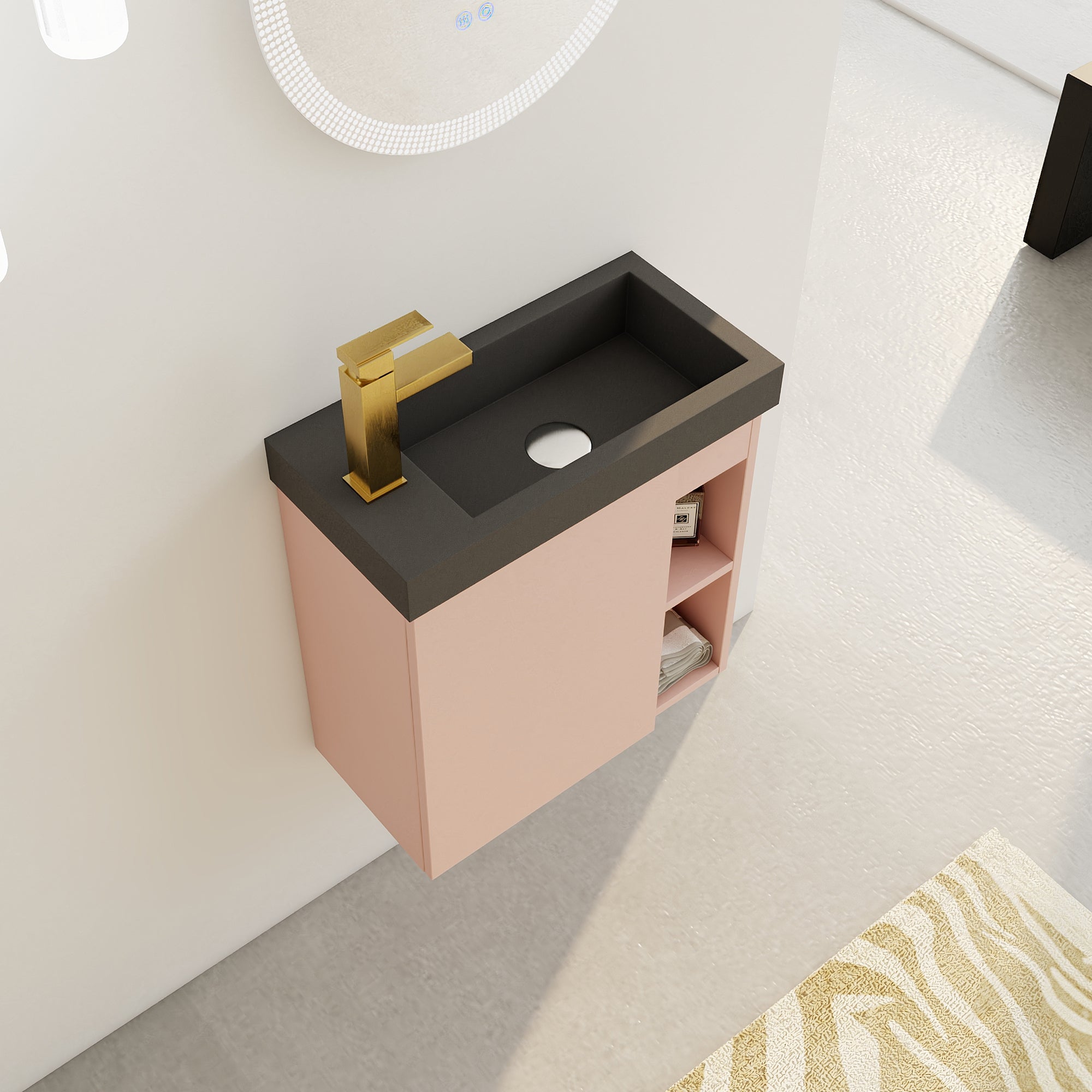 20'' Floating Wall-Mounted Bathroom Vanity with Resin Sink & Soft-Close Cabinet Door