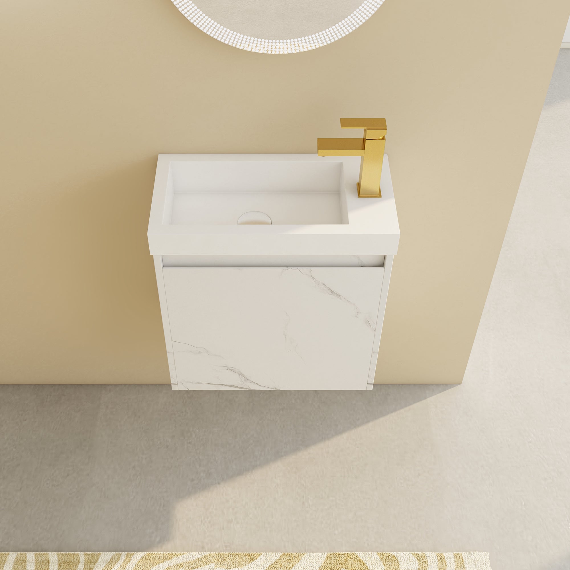 20'' Floating Wall-Mounted Bathroom Vanity with Resin Sink & Soft-Close Cabinet Door