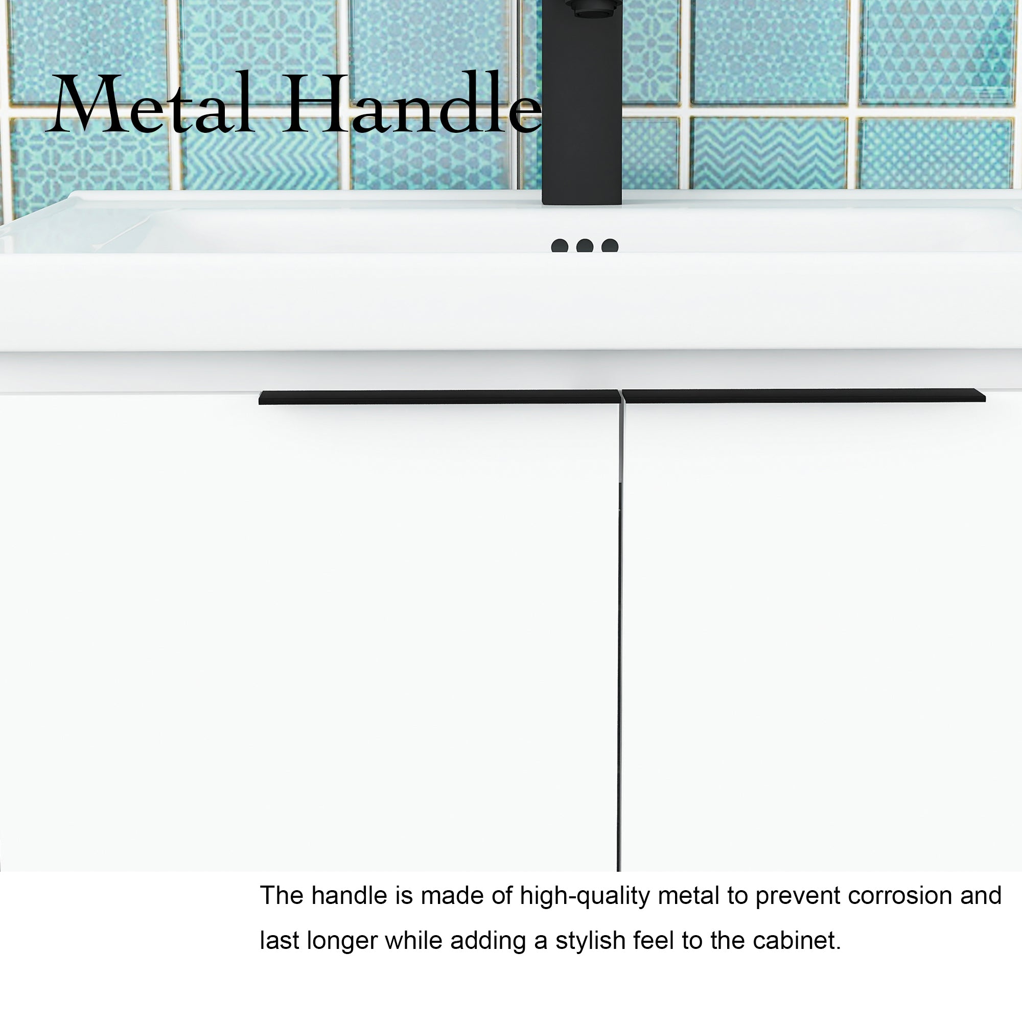 48 Inch Soft Close Doors Bathroom Vanity With Sink, and Two Small Storage Shelves