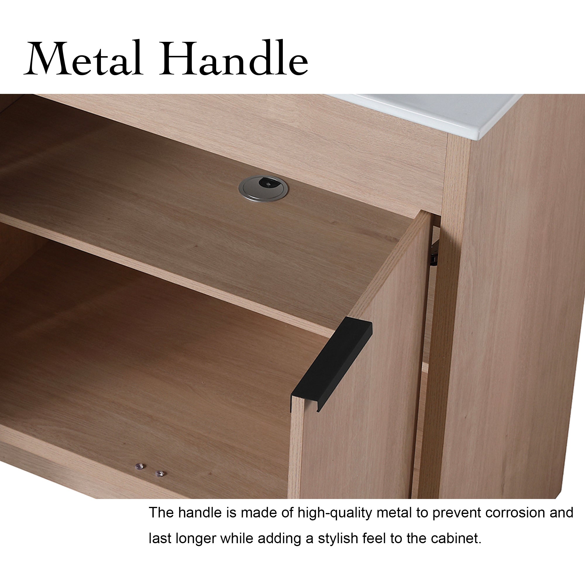 36 Inch Freestanding Bathroom Vanity with Ceramic Sink and 2 Soft-Close Cabinet Doors