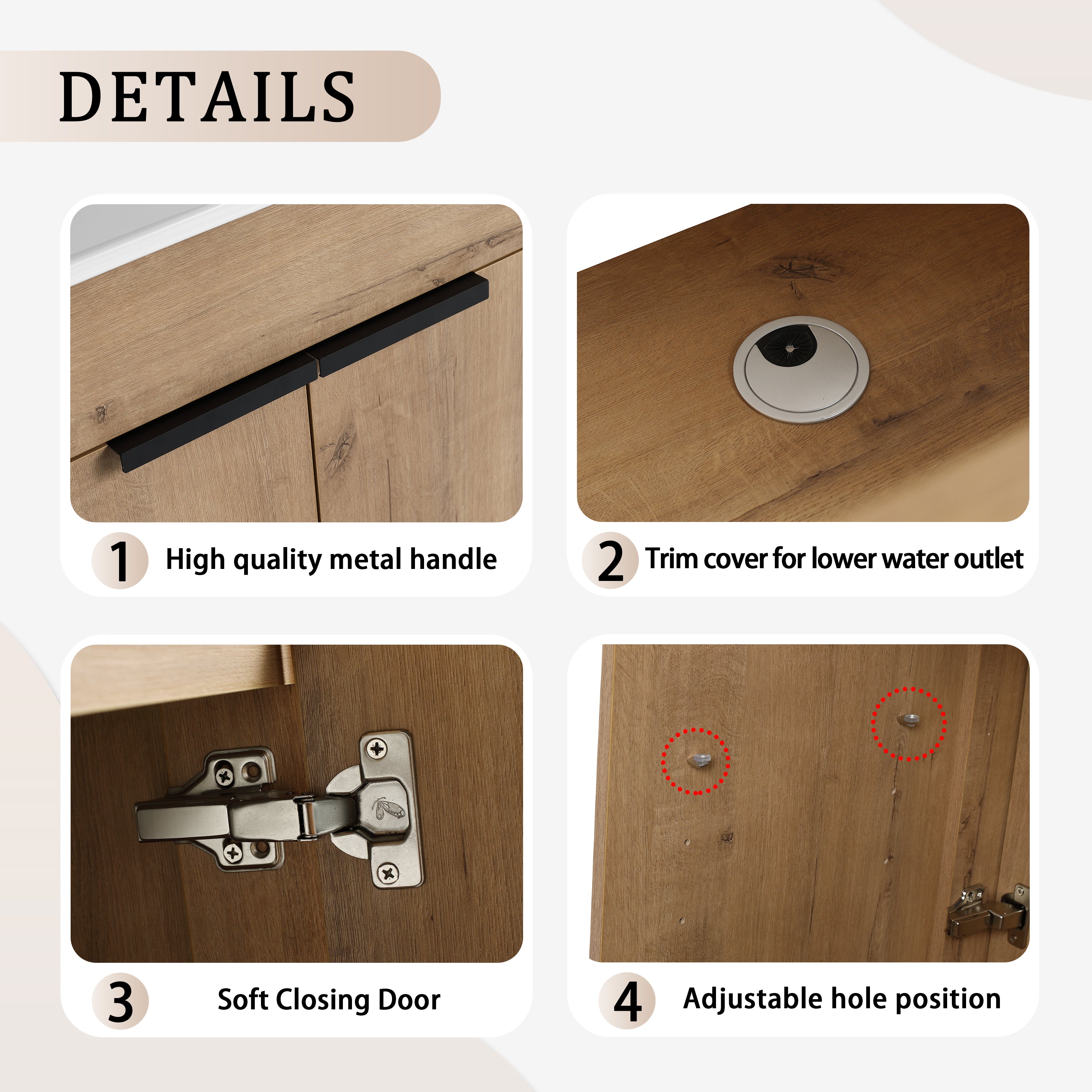 30 Inch Freestanding Bathroom Vanity with  Ceramic Sink and 2 Soft-Close Cabinet Doors
