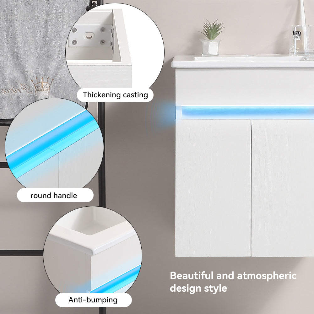 16" Bathroom Vanity with Sink,radar sensing light