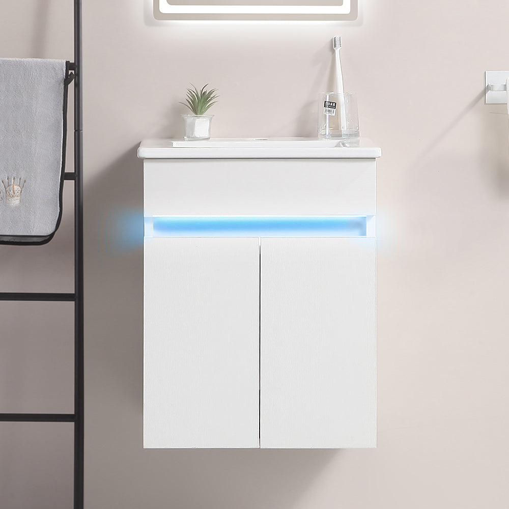 16" Bathroom Vanity with Sink,radar sensing light