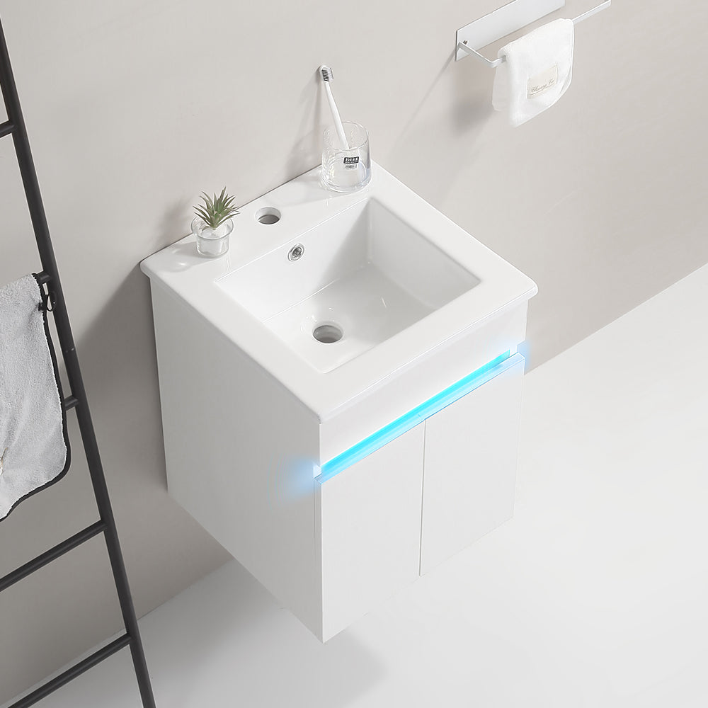 16" Bathroom Vanity with Sink,radar sensing light