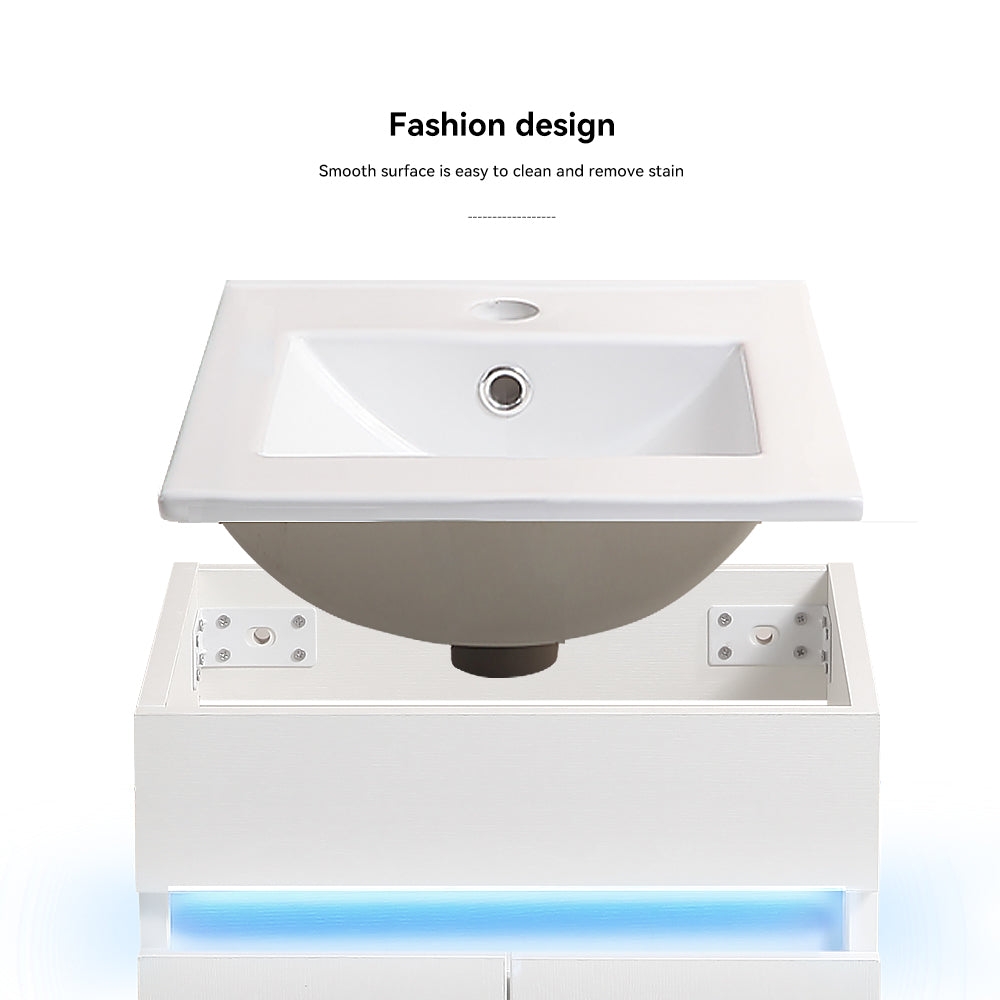 16" Bathroom Vanity with Sink,radar sensing light