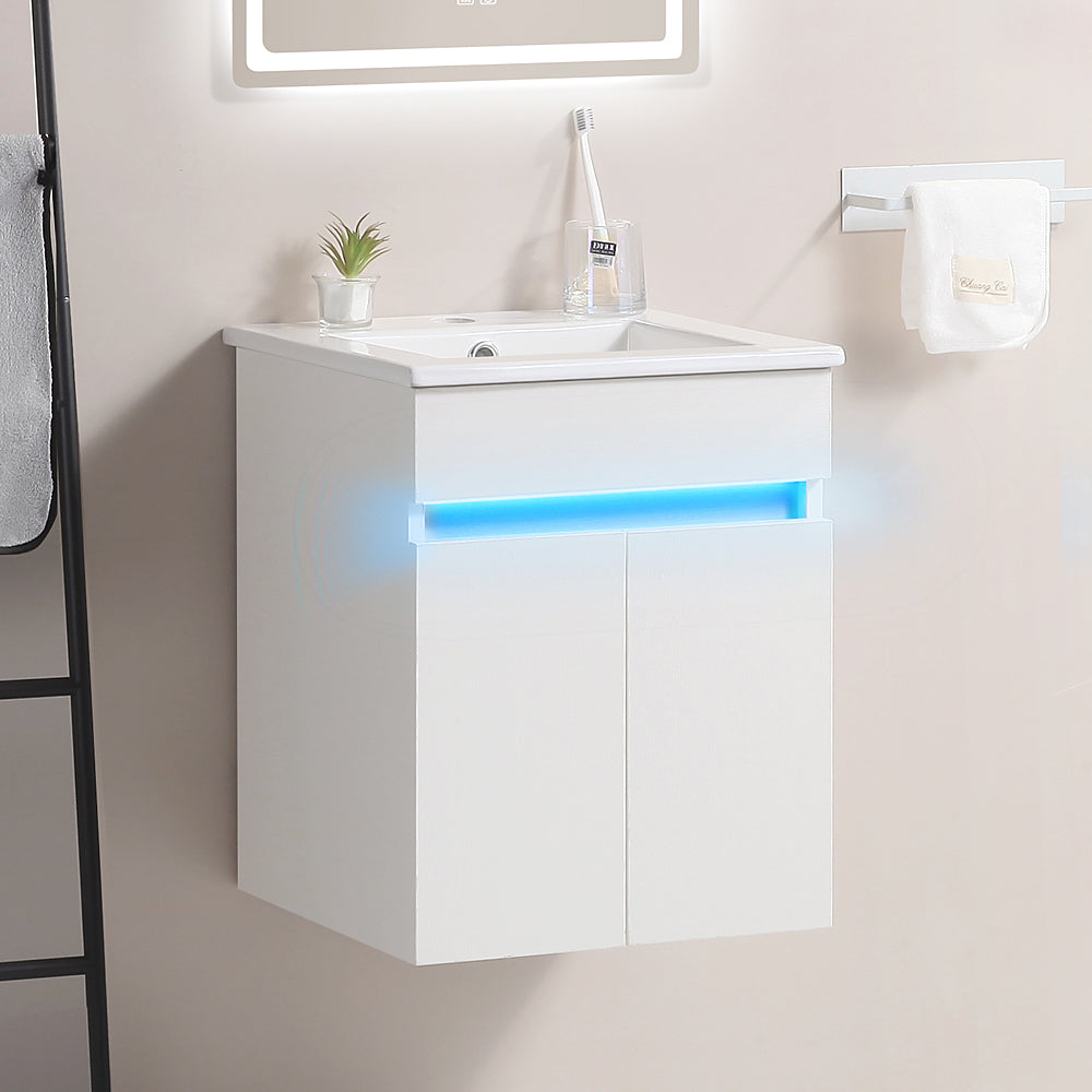 16" Bathroom Vanity with Sink,radar sensing light